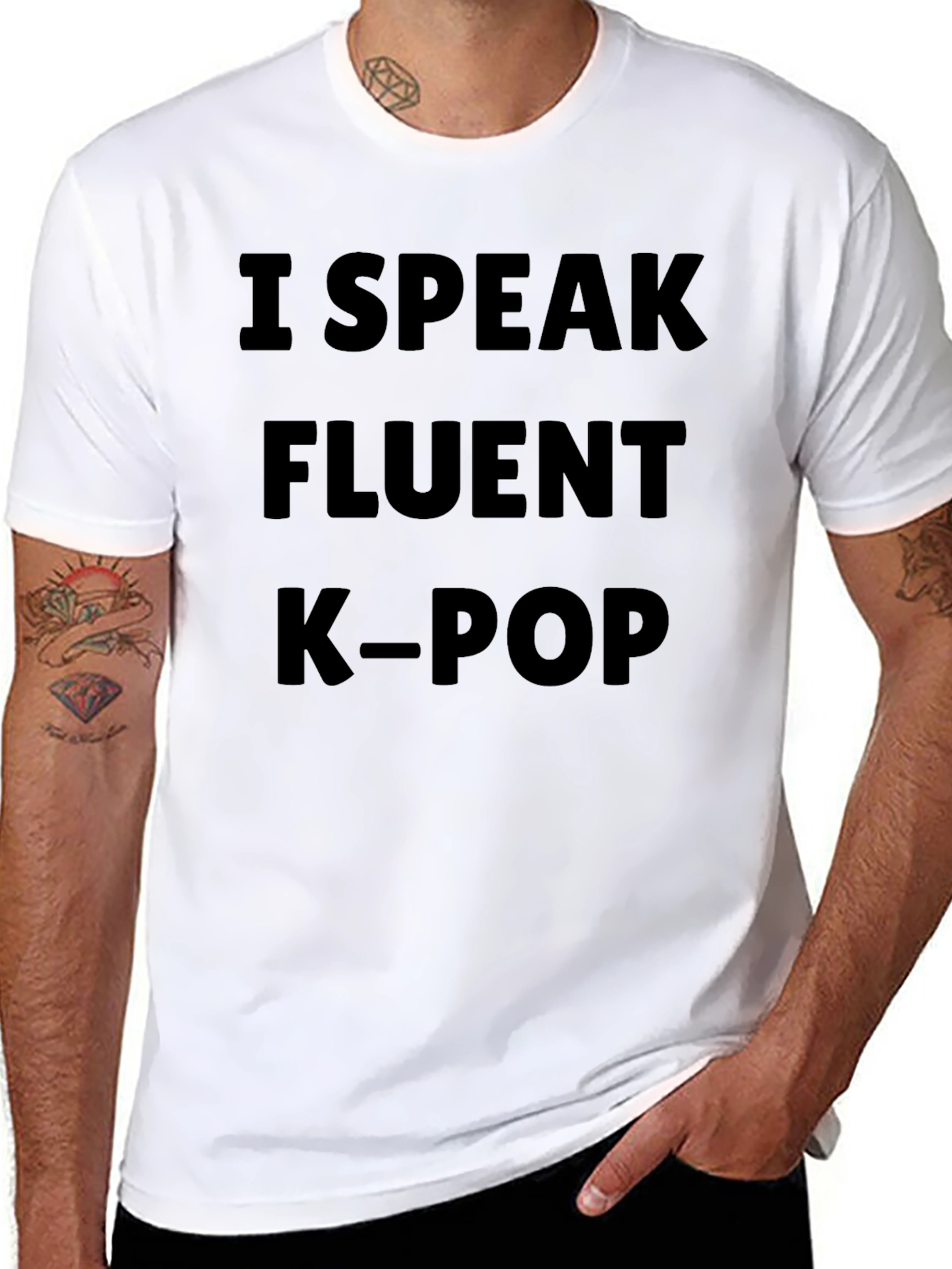 I Speak Fluent K-Pop Black T-Shirt