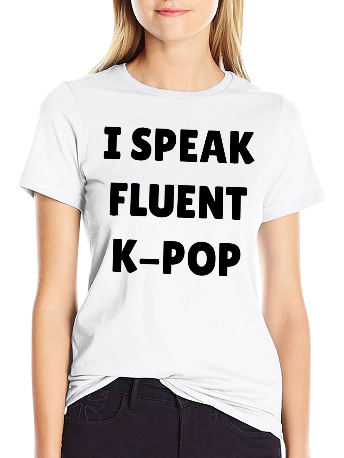 I Speak Fluent K-Pop Black T-Shirt