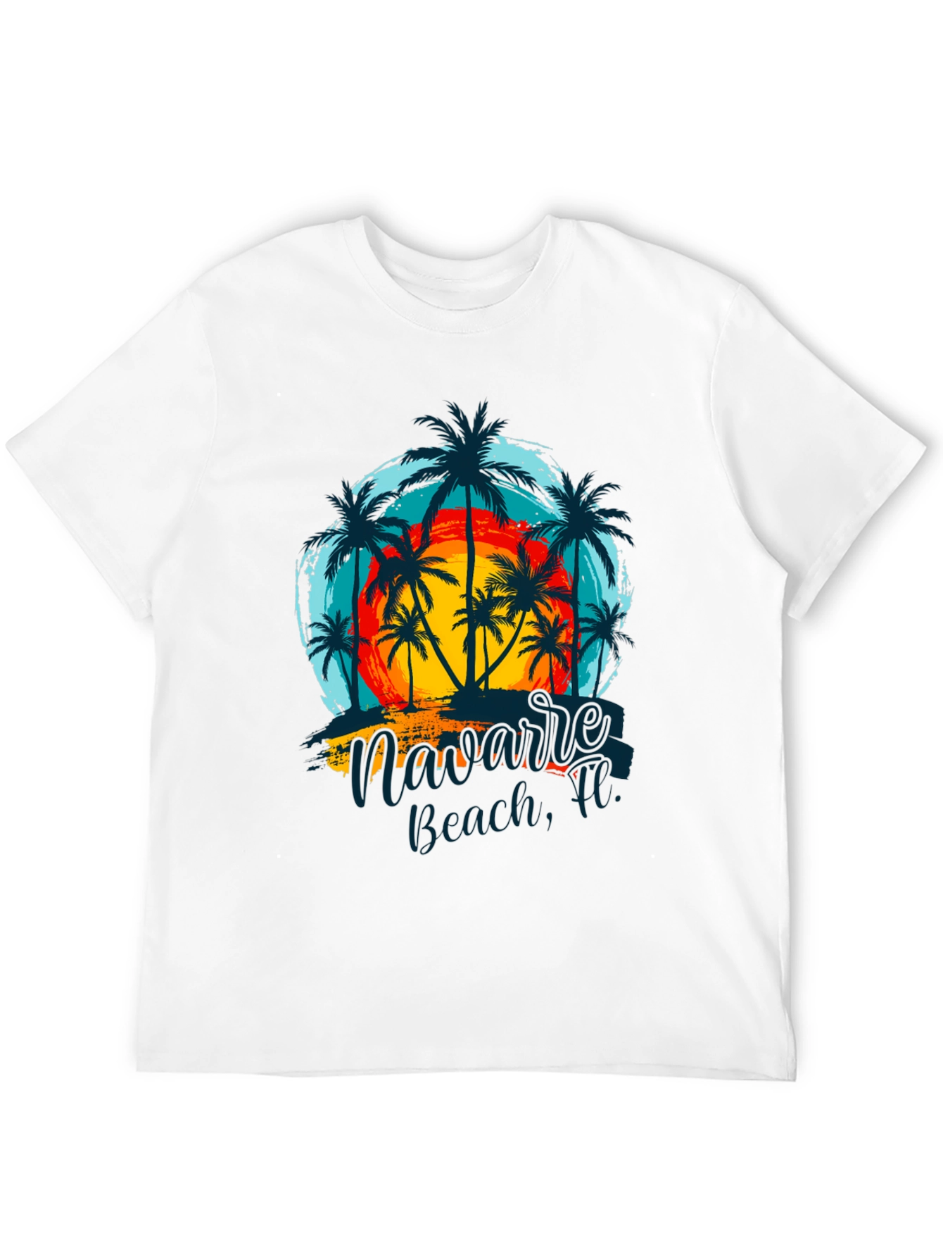 Navarre Beach Palm Tree Graphic Tee