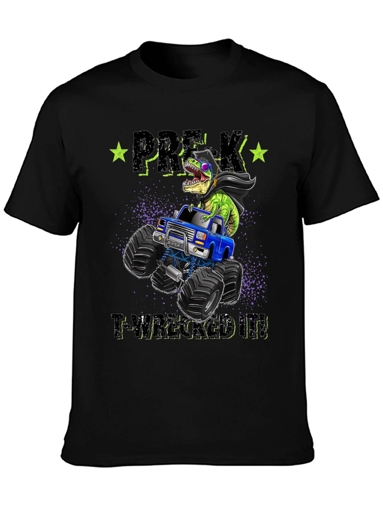 Pre-K T-Wreaked It! Monster Truck Dinosaur T-Shirt