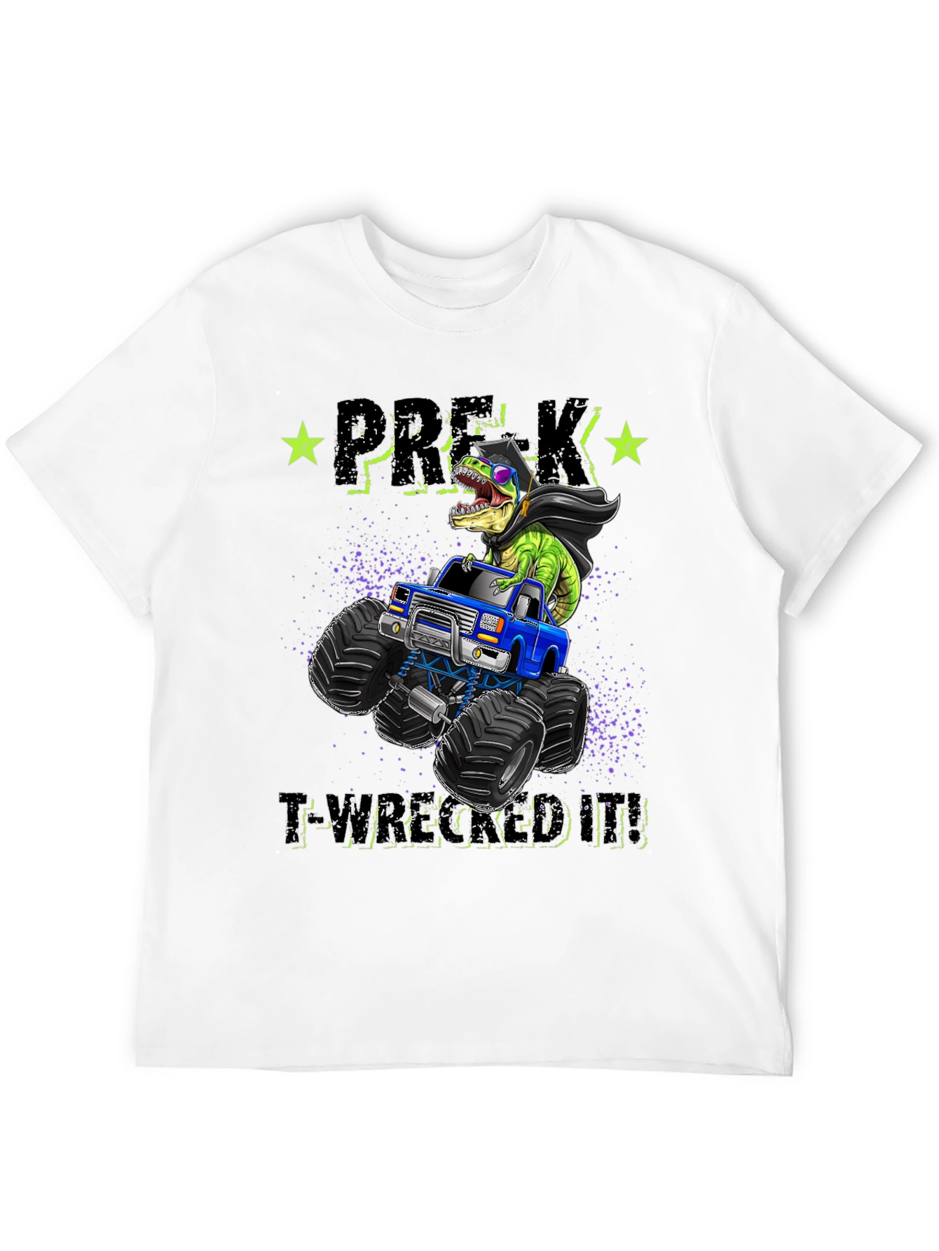 Pre-K T-Wreaked It! Monster Truck Dinosaur T-Shirt