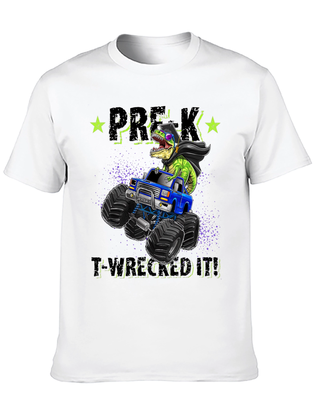 Pre-K T-Wreaked It! Monster Truck Dinosaur T-Shirt