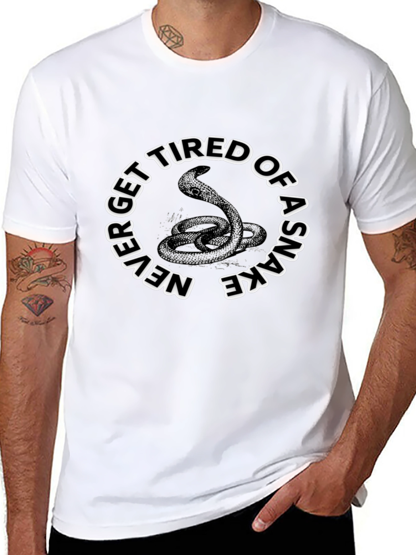 Never Get Tired of a Snake Graphic T-Shirt