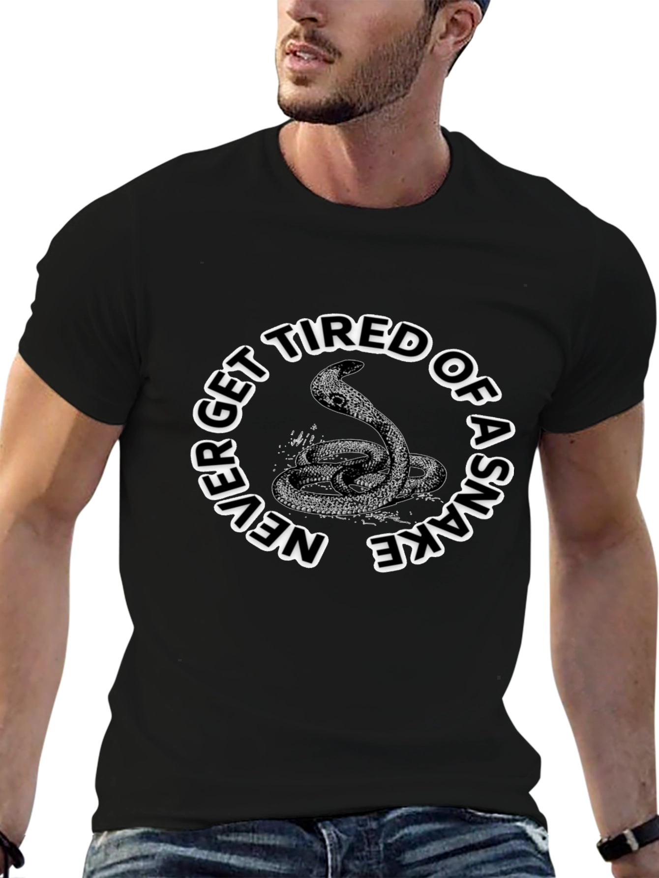 Never Get Tired of a Snake Graphic T-Shirt