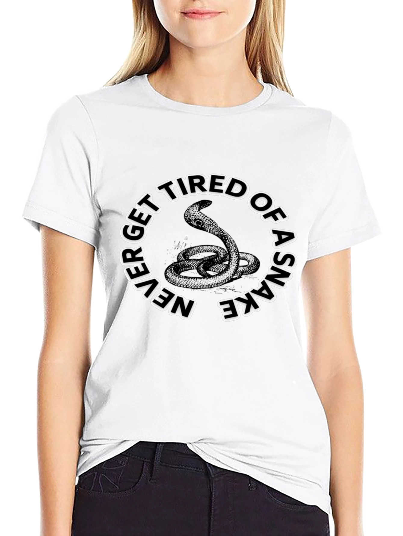 Never Get Tired of a Snake Graphic T-Shirt