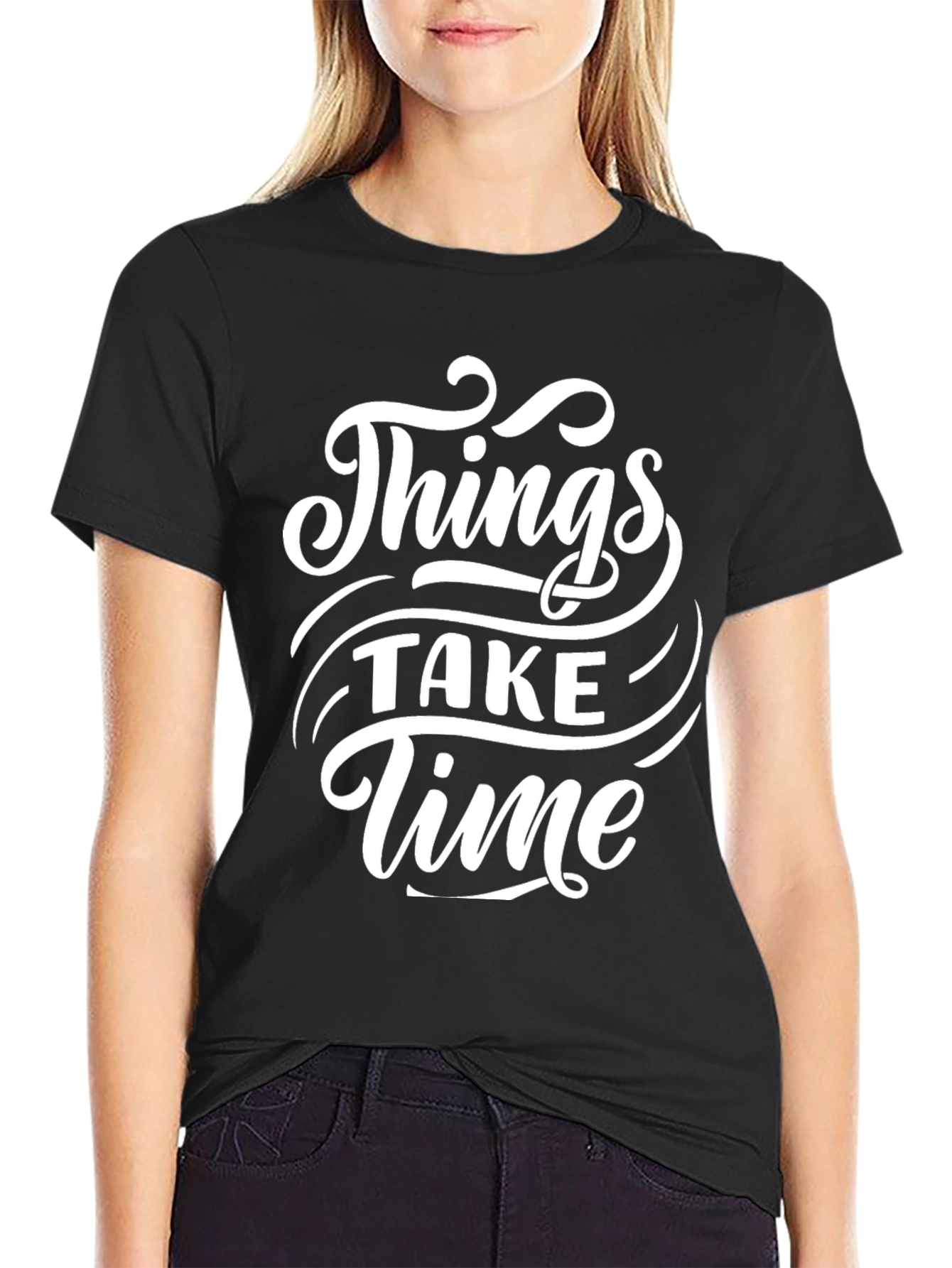 Things Take Time Graphic Tee - Black