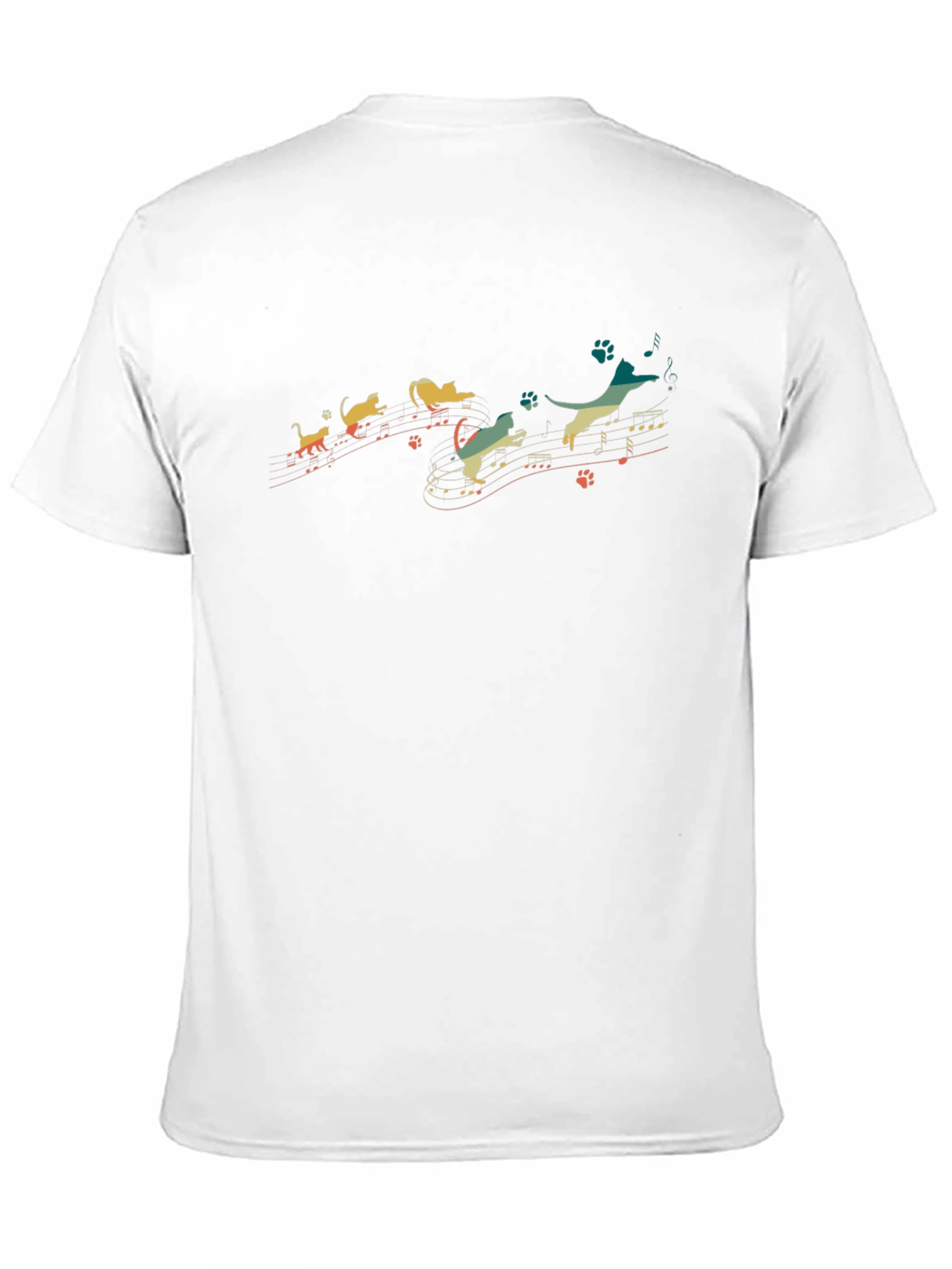 Musical Cats and Dogs Graphic Black T-Shirt