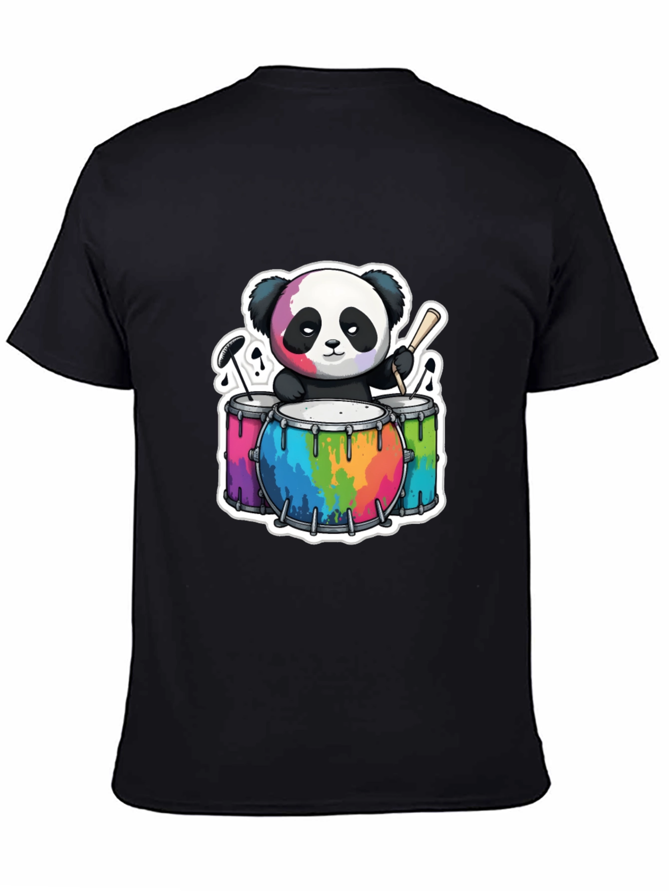 Cool Panda Drummer Graphic T-Shirt