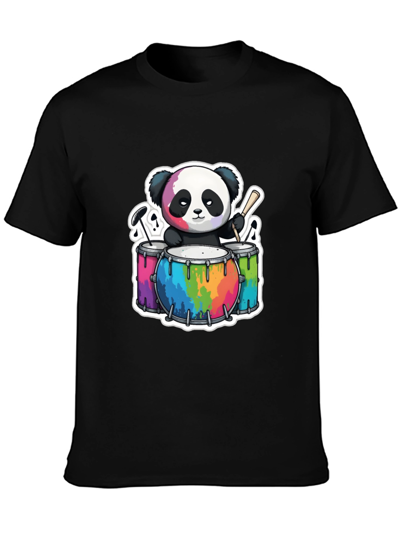 Cool Panda Drummer Graphic T-Shirt