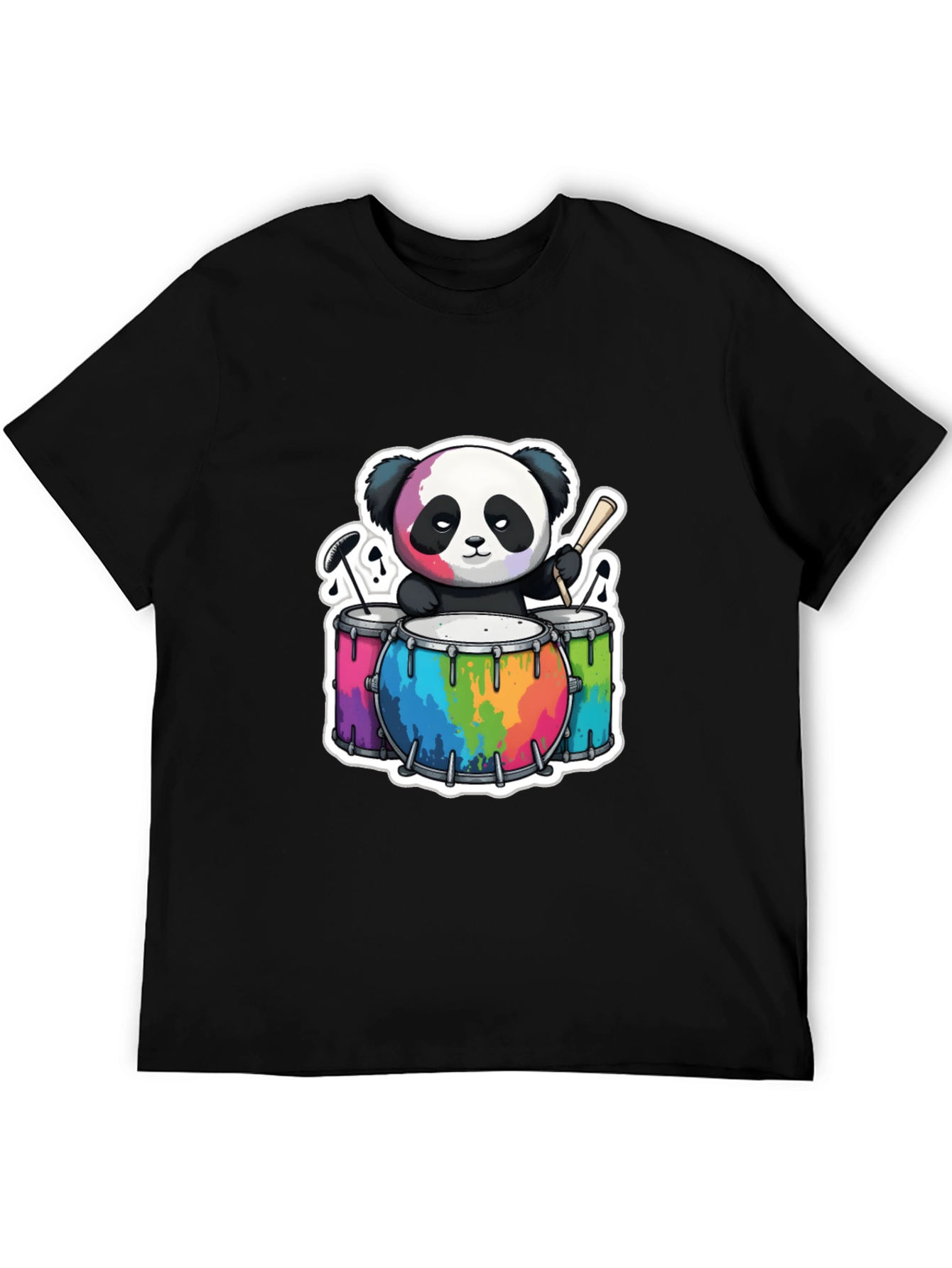 Cool Panda Drummer Graphic T-Shirt