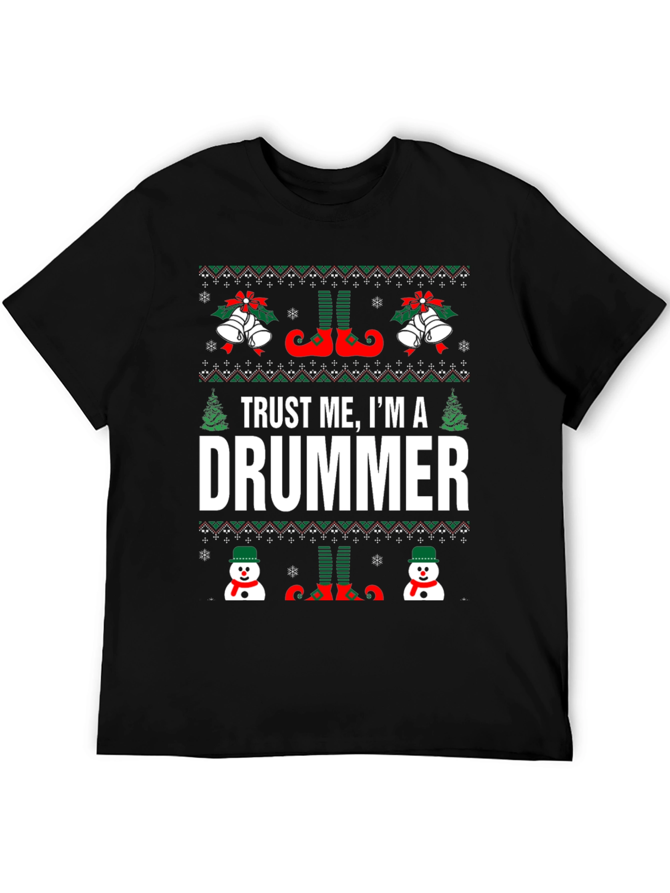 Trust Me Im a Drummer Christmas Graphic Tee