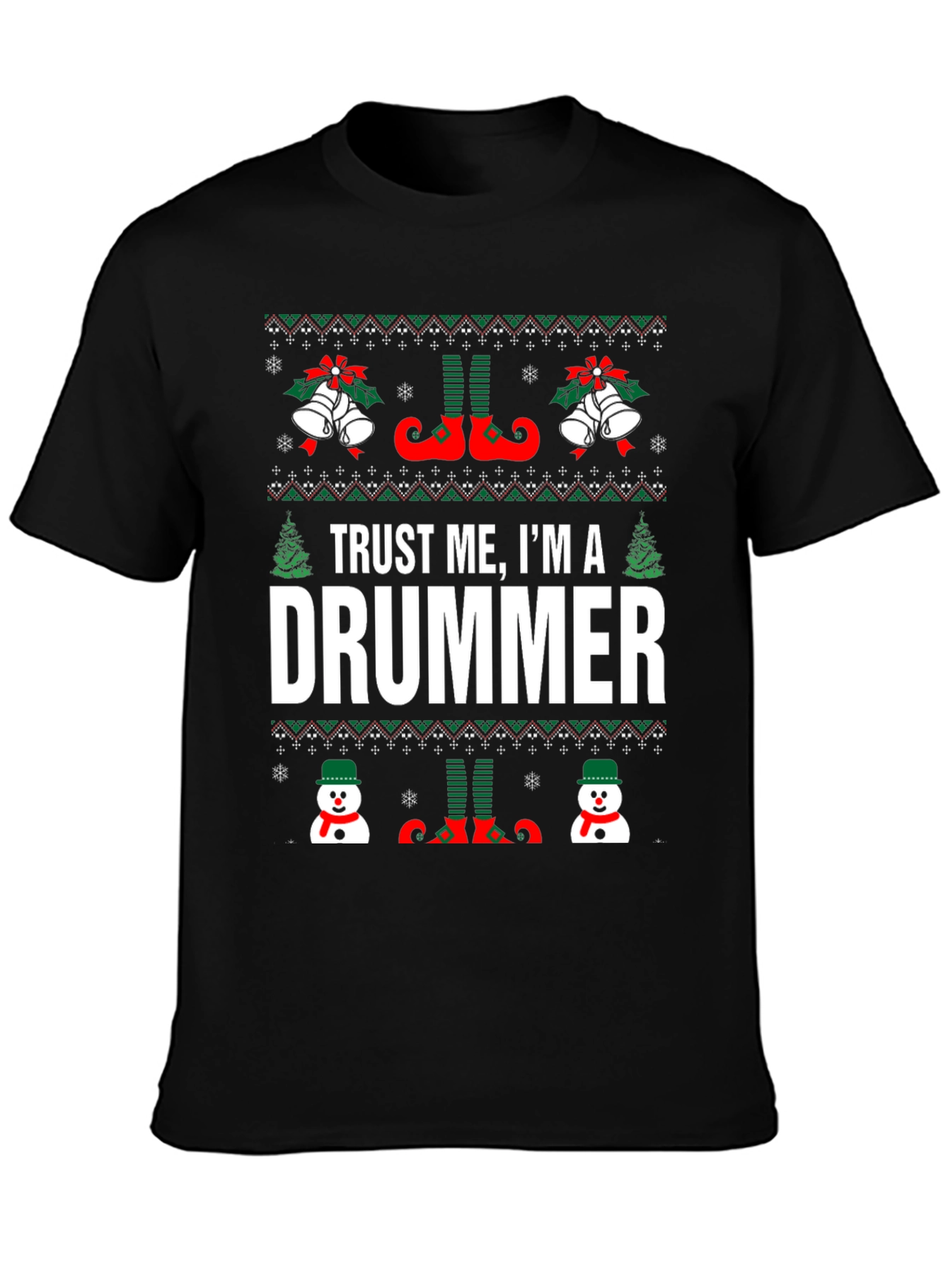 Trust Me Im a Drummer Christmas Graphic Tee