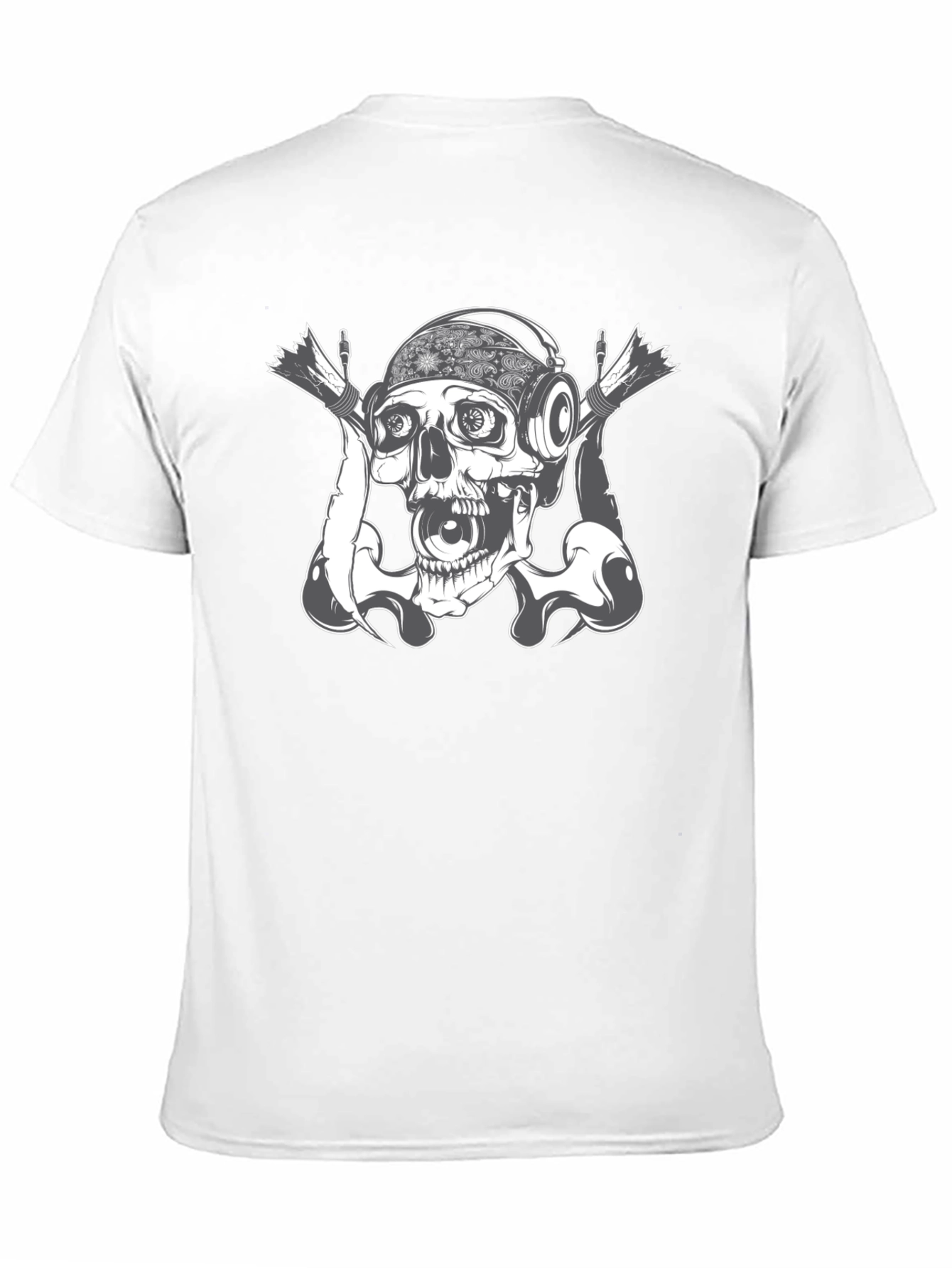 Skull DJ Graphic T-Shirt - Black