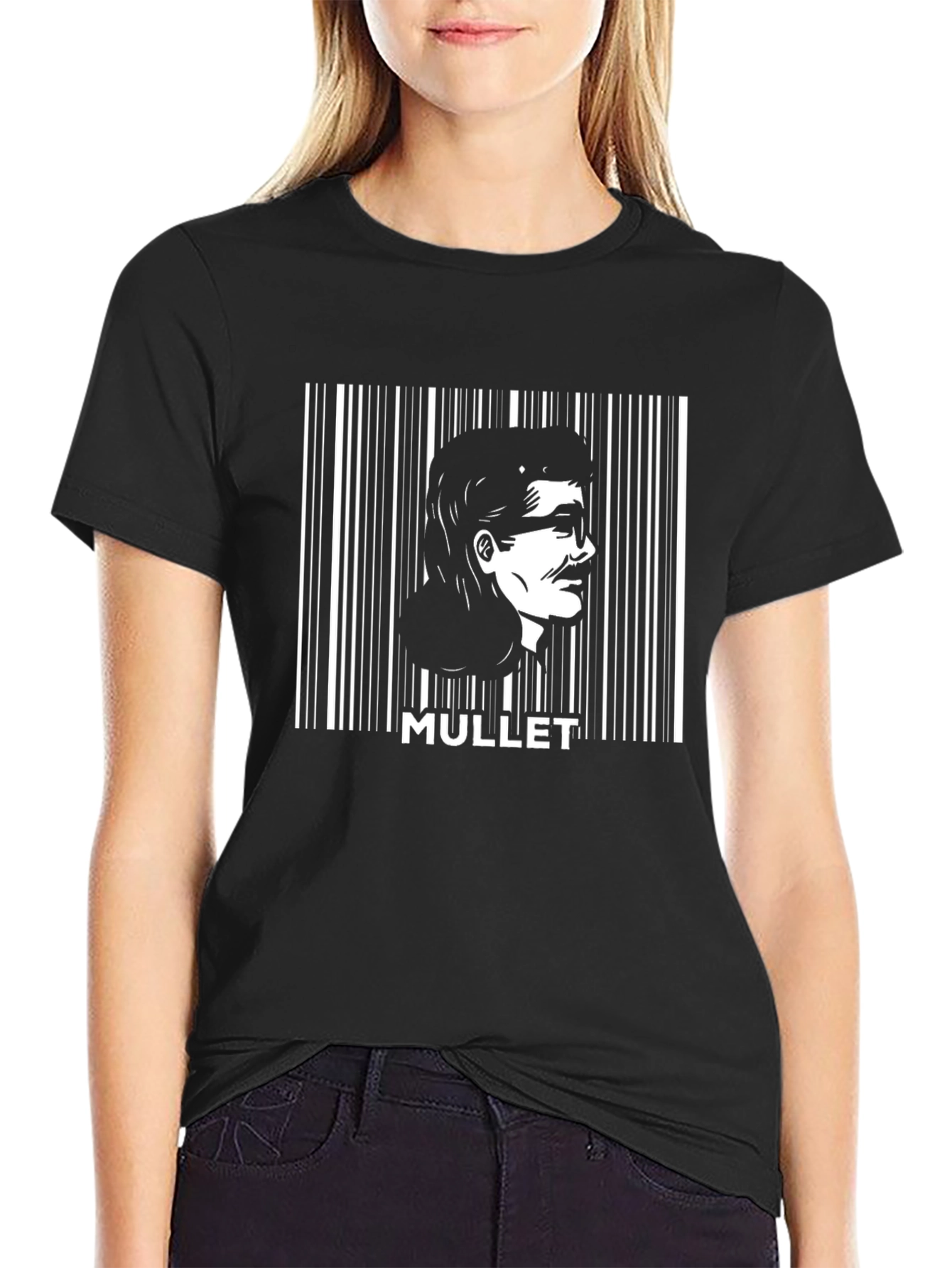 Mullet Barcode Graphic Tee - Retro Style