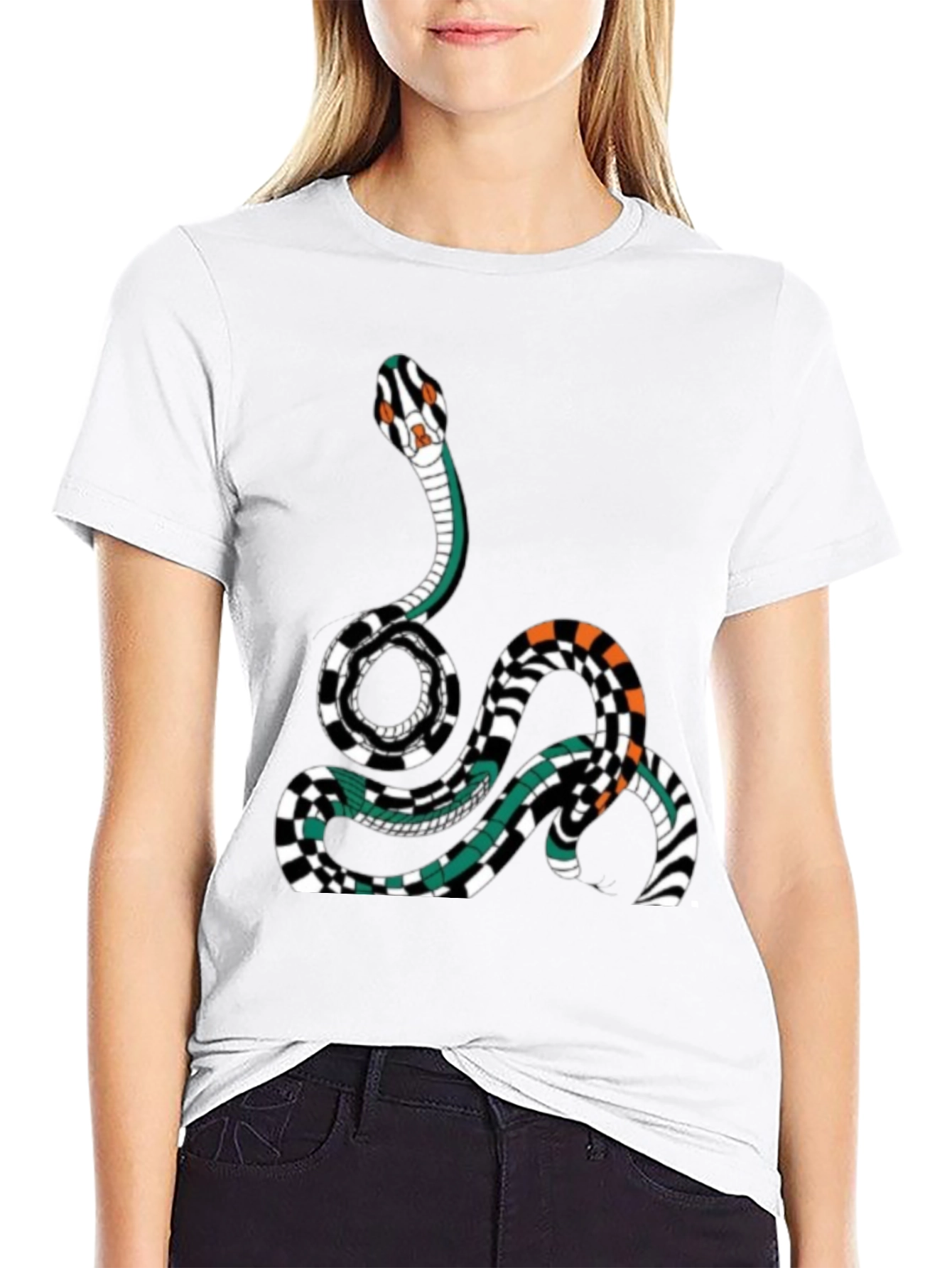 Snake Graphic Print Mens Black T-Shirt