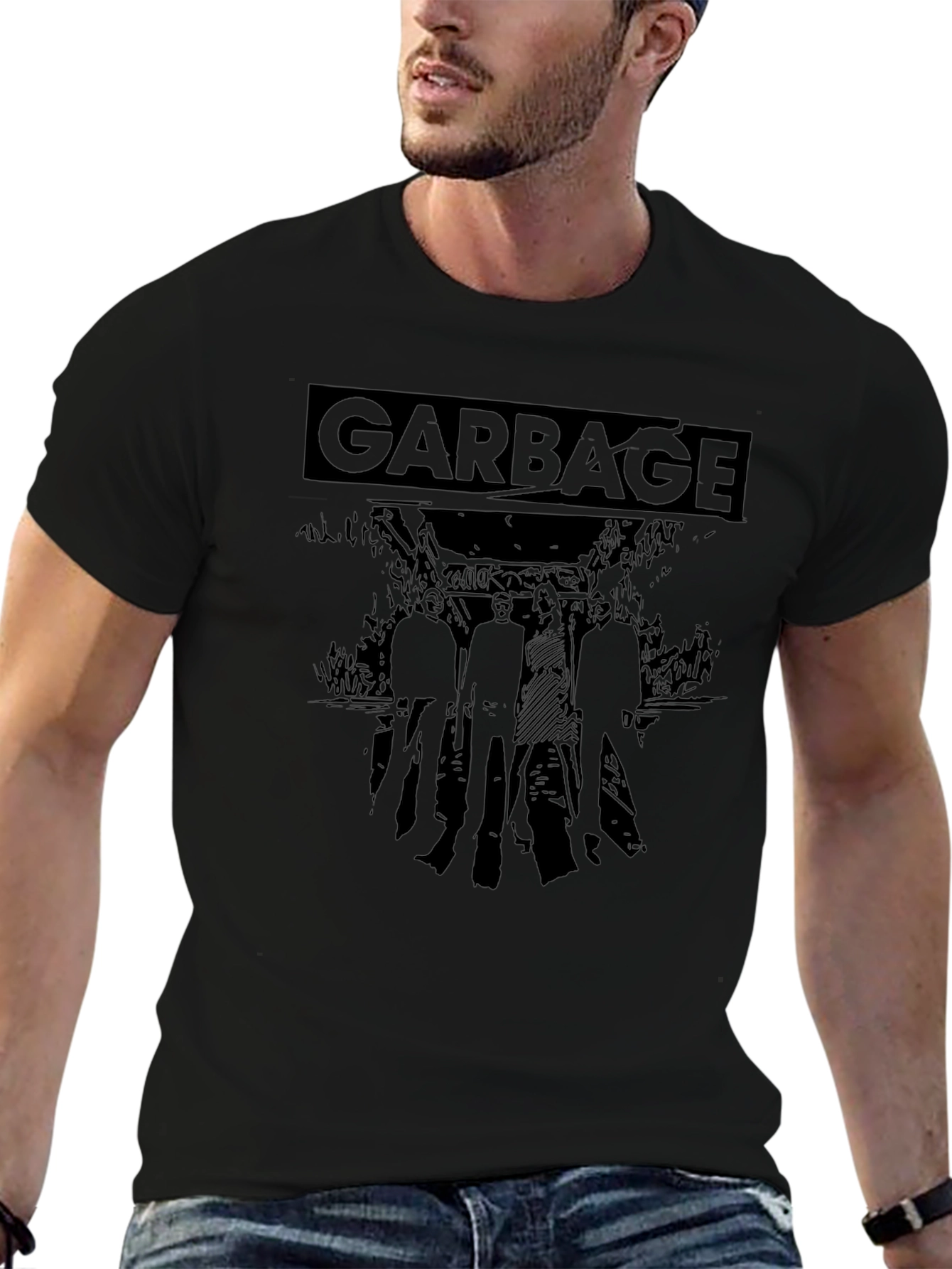 Garbage Band Graphic Black T-Shirt