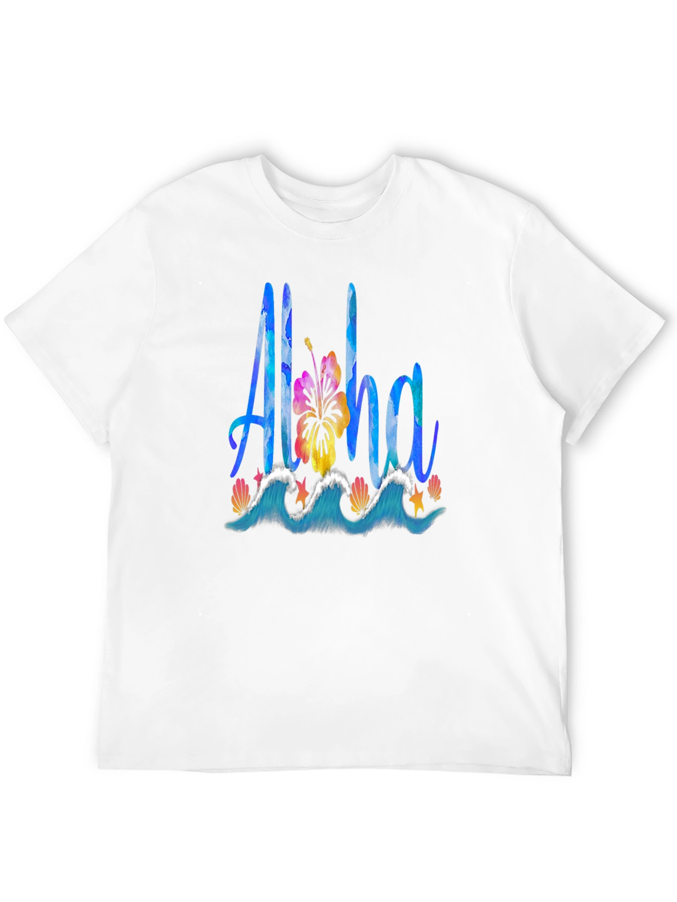 Aloha Graphic Tee: Tropical Waves & Hibiscus