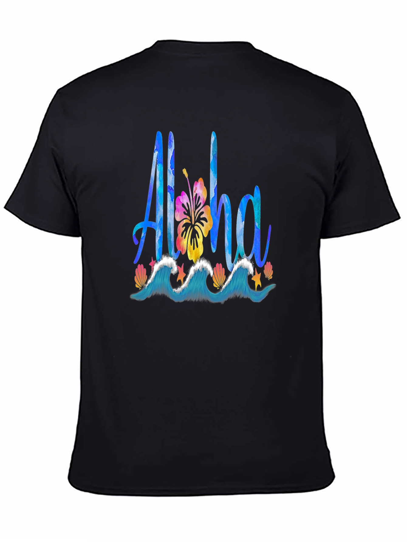 Aloha Graphic Tee: Tropical Waves & Hibiscus