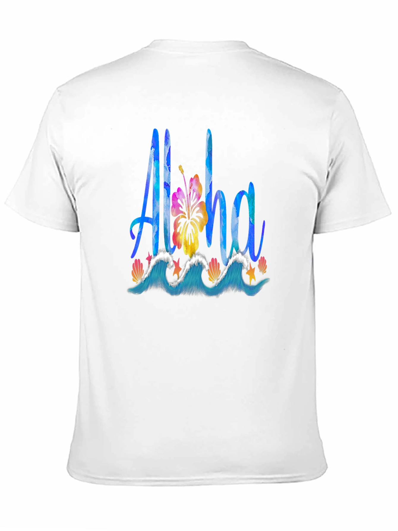 Aloha Graphic Tee: Tropical Waves & Hibiscus