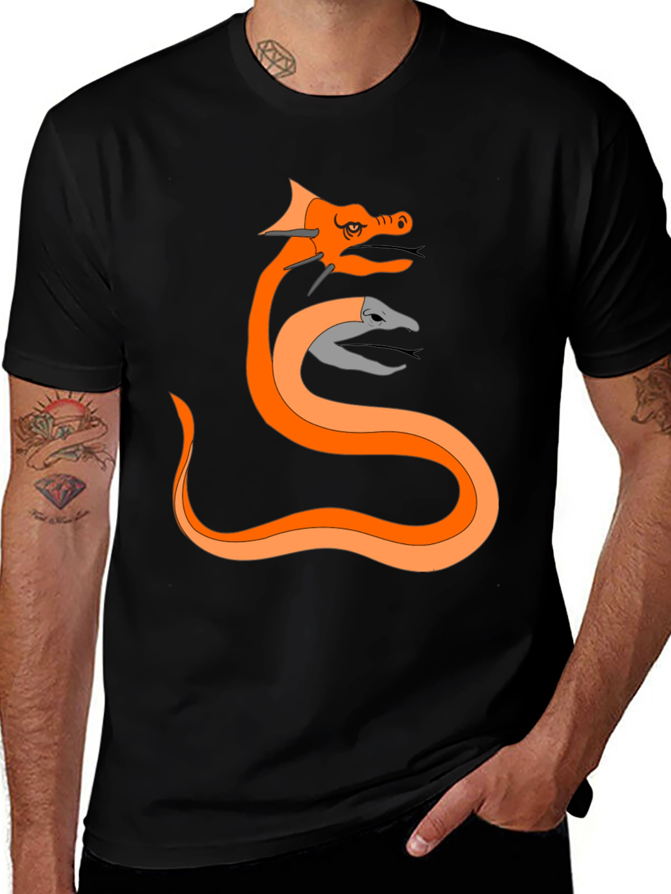 Two-Headed Serpent Graphic T-Shirt