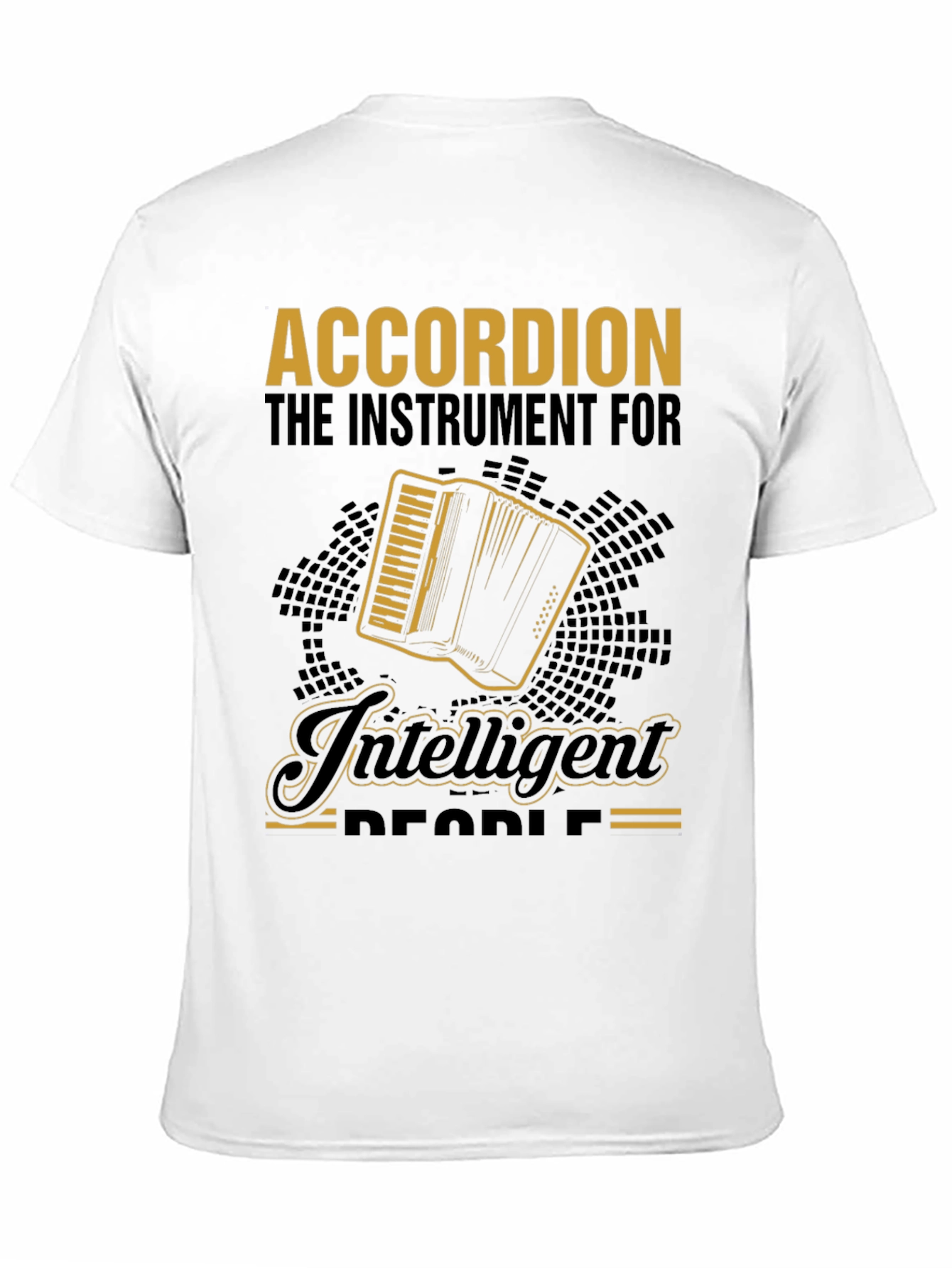 Accordion Instrument Intelligent People Black T-Shirt