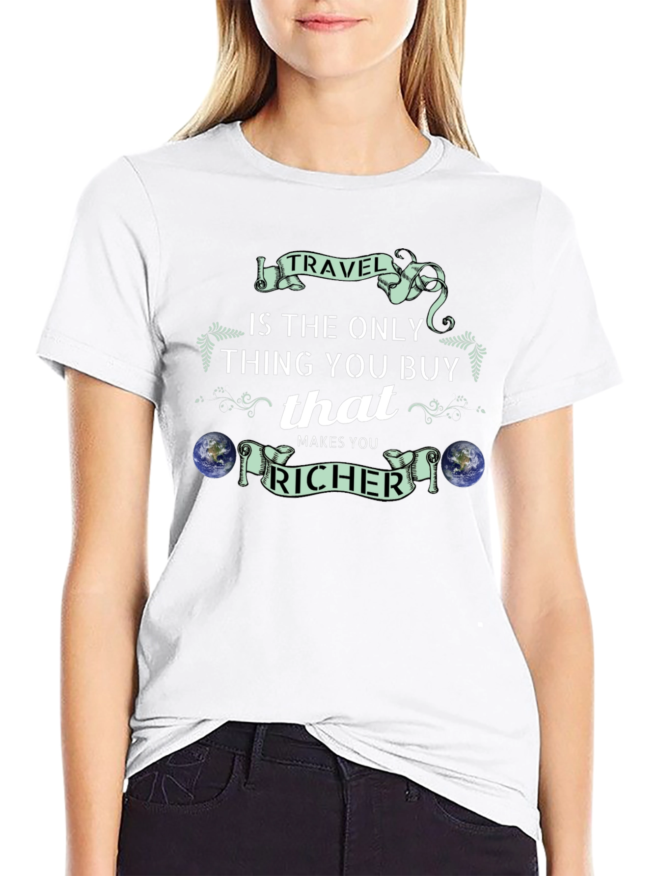 Travel Makes You Richer Black T-Shirt