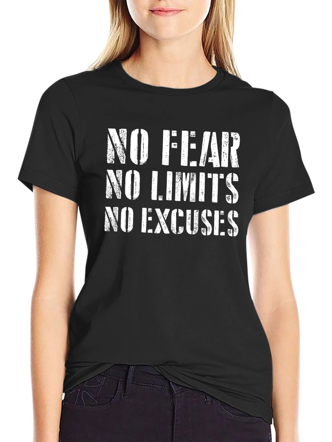 No Fear No Limits No Excuses Black T-Shirt
