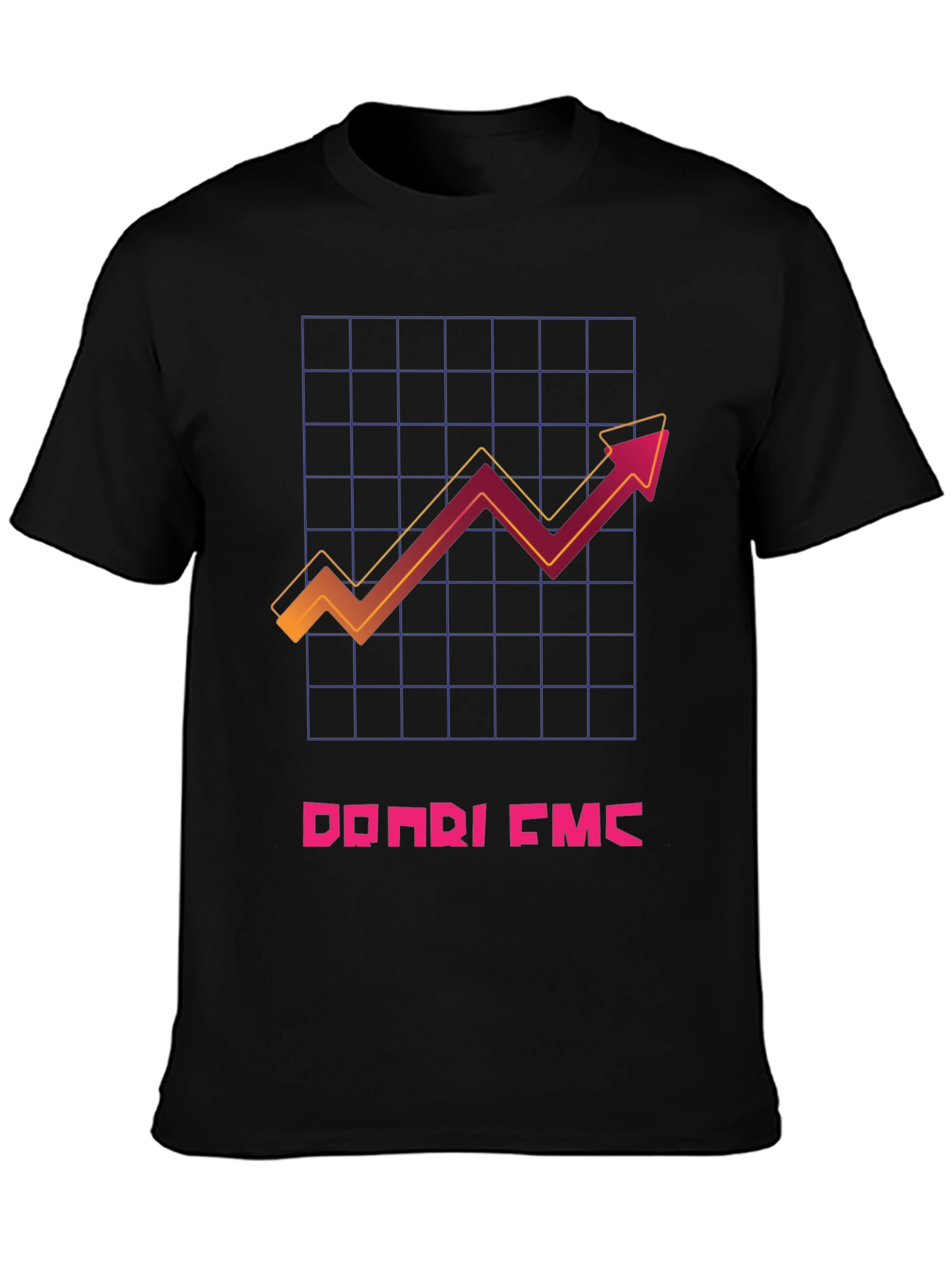 Trendy Black T-Shirt with Graphic Chart Design