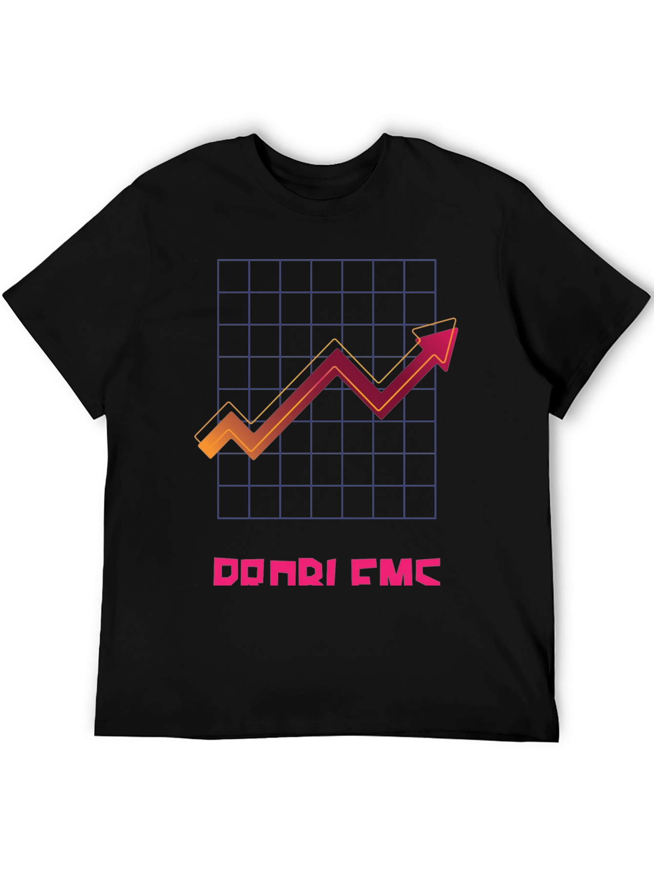 Trendy Black T-Shirt with Graphic Chart Design