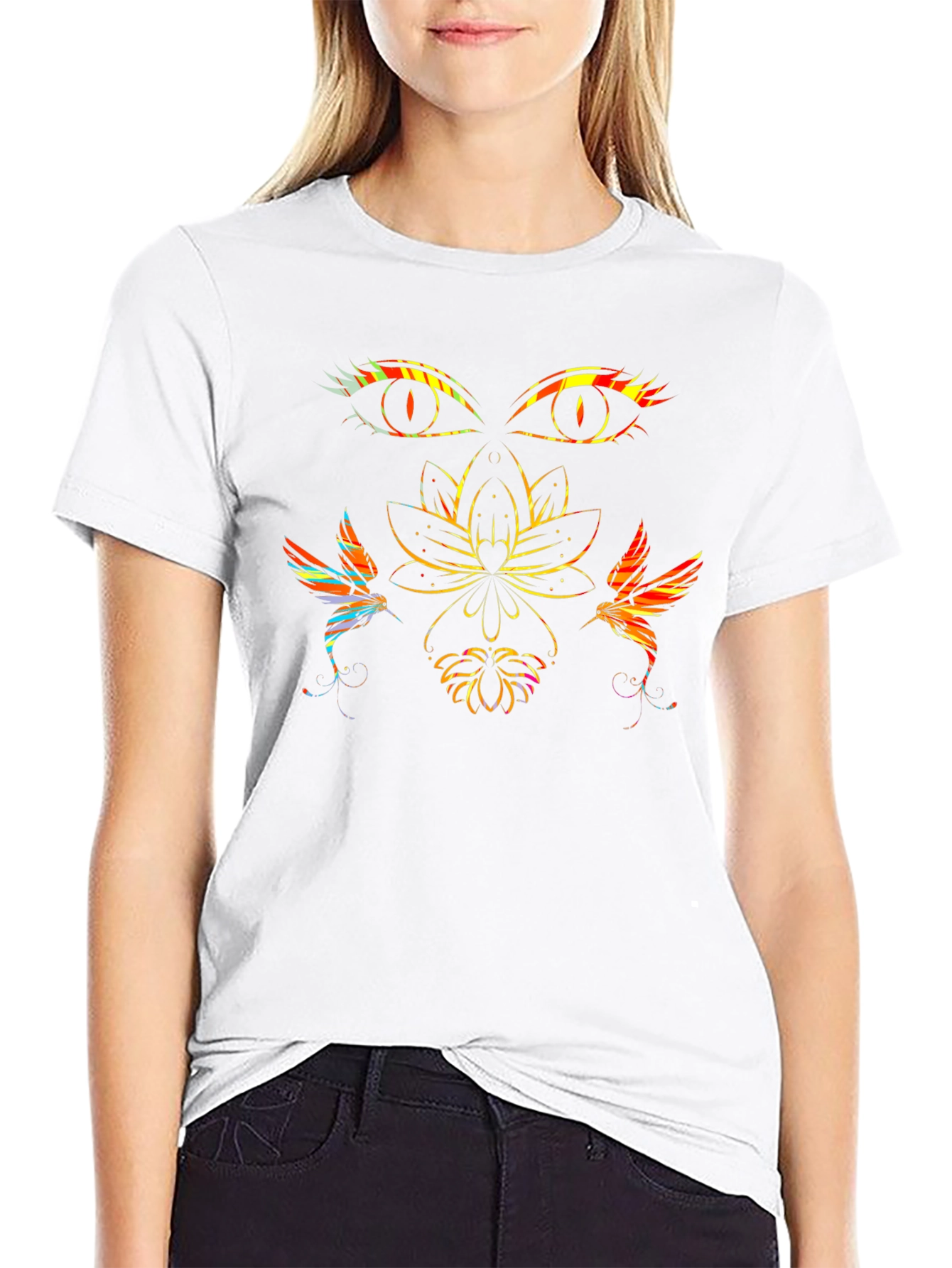 Mystic Lotus Graphic Tee - Black