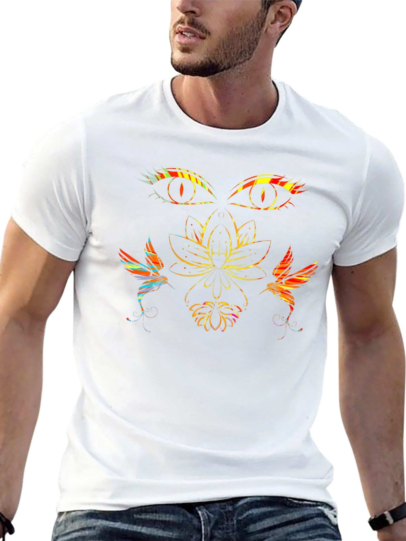 Mystic Lotus Graphic Tee - Black