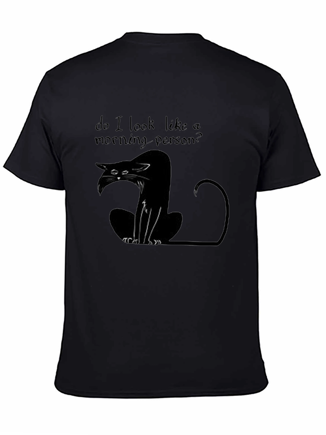 Black Cat Morning Person? Graphic T-Shirt