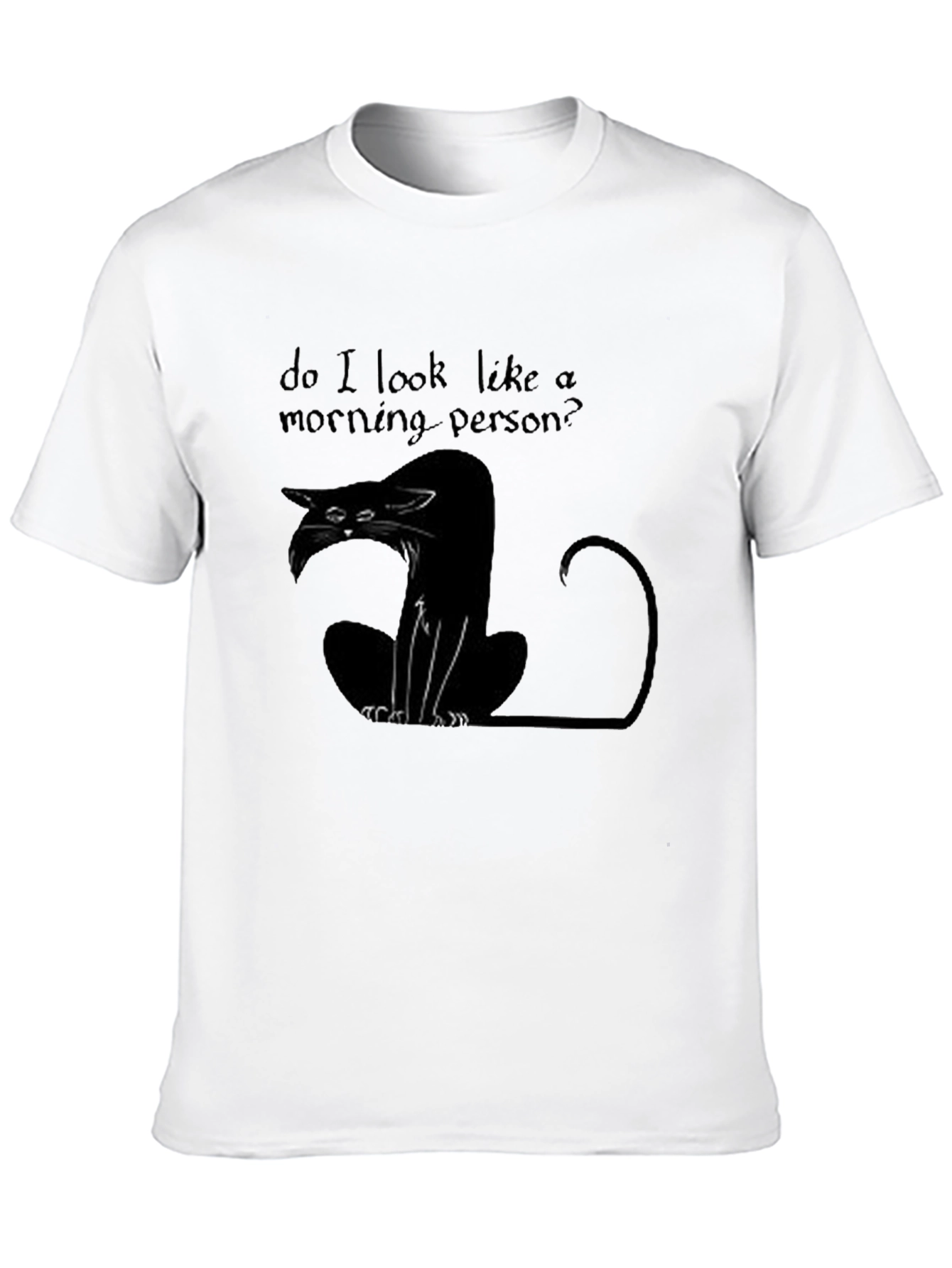 Black Cat Morning Person? Graphic T-Shirt