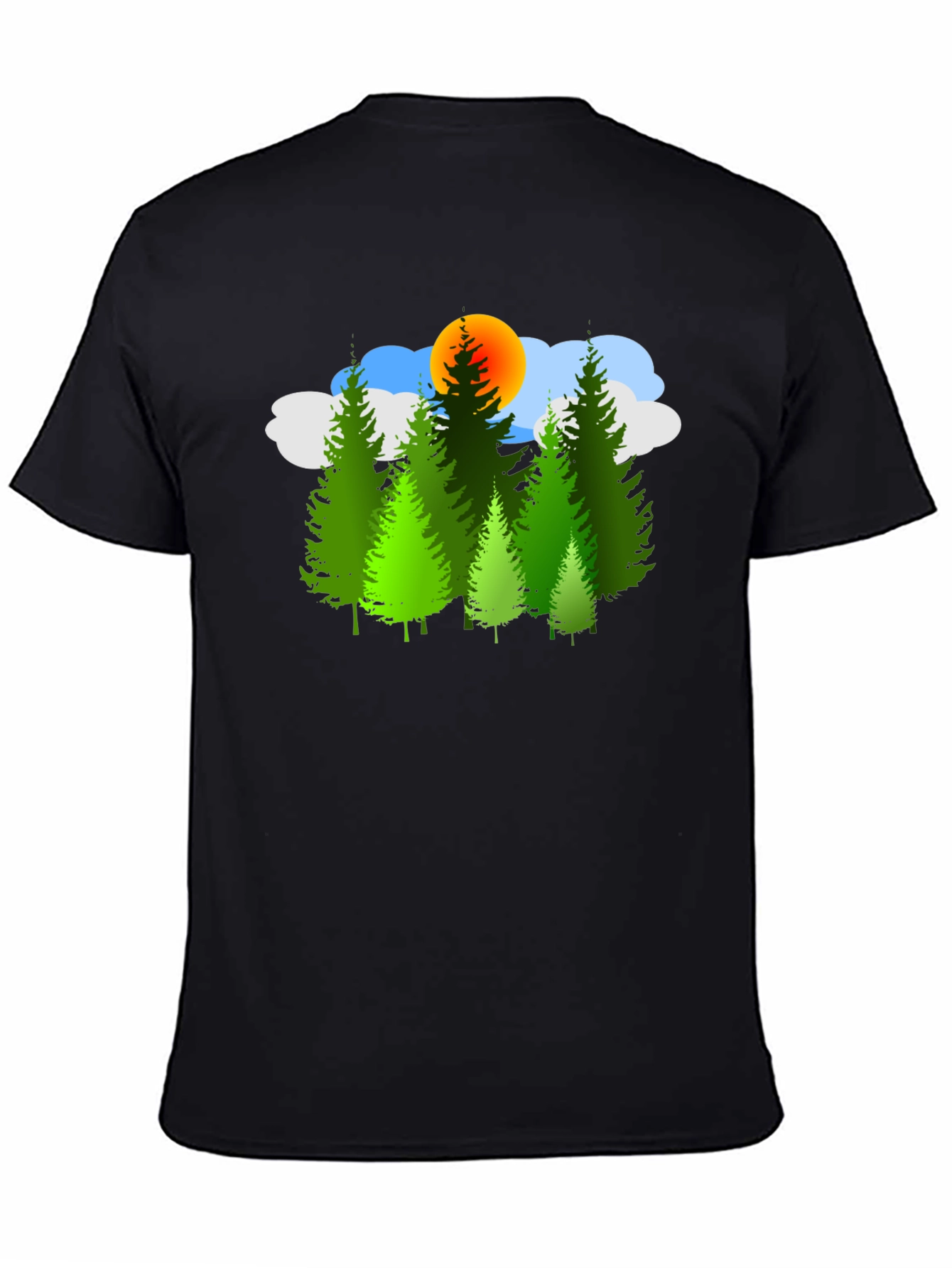 Nature Scene Graphic T-Shirt - Mens Black Tee
