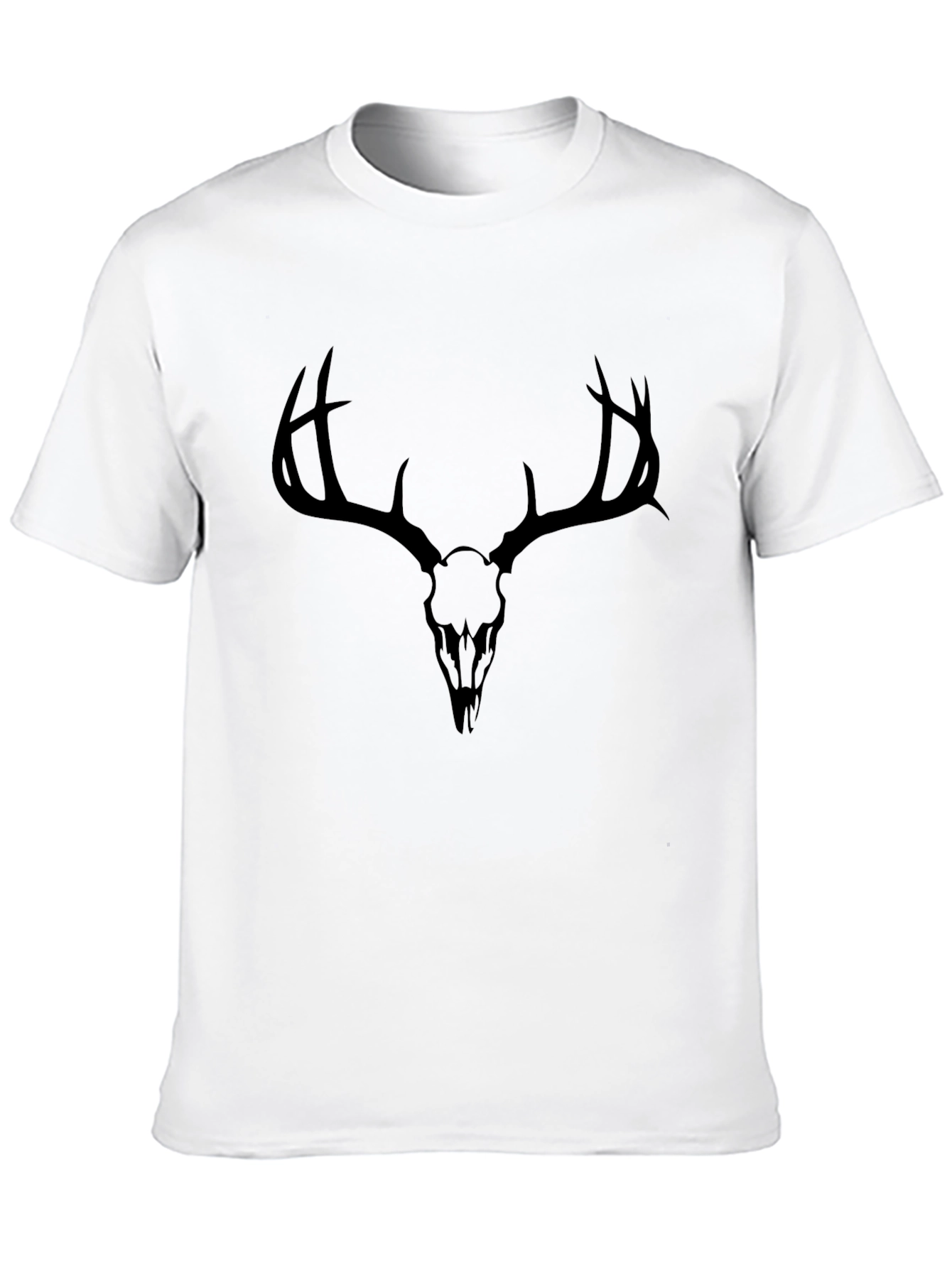 Deer Skull Graphic T-Shirt - Black Cotton Tee