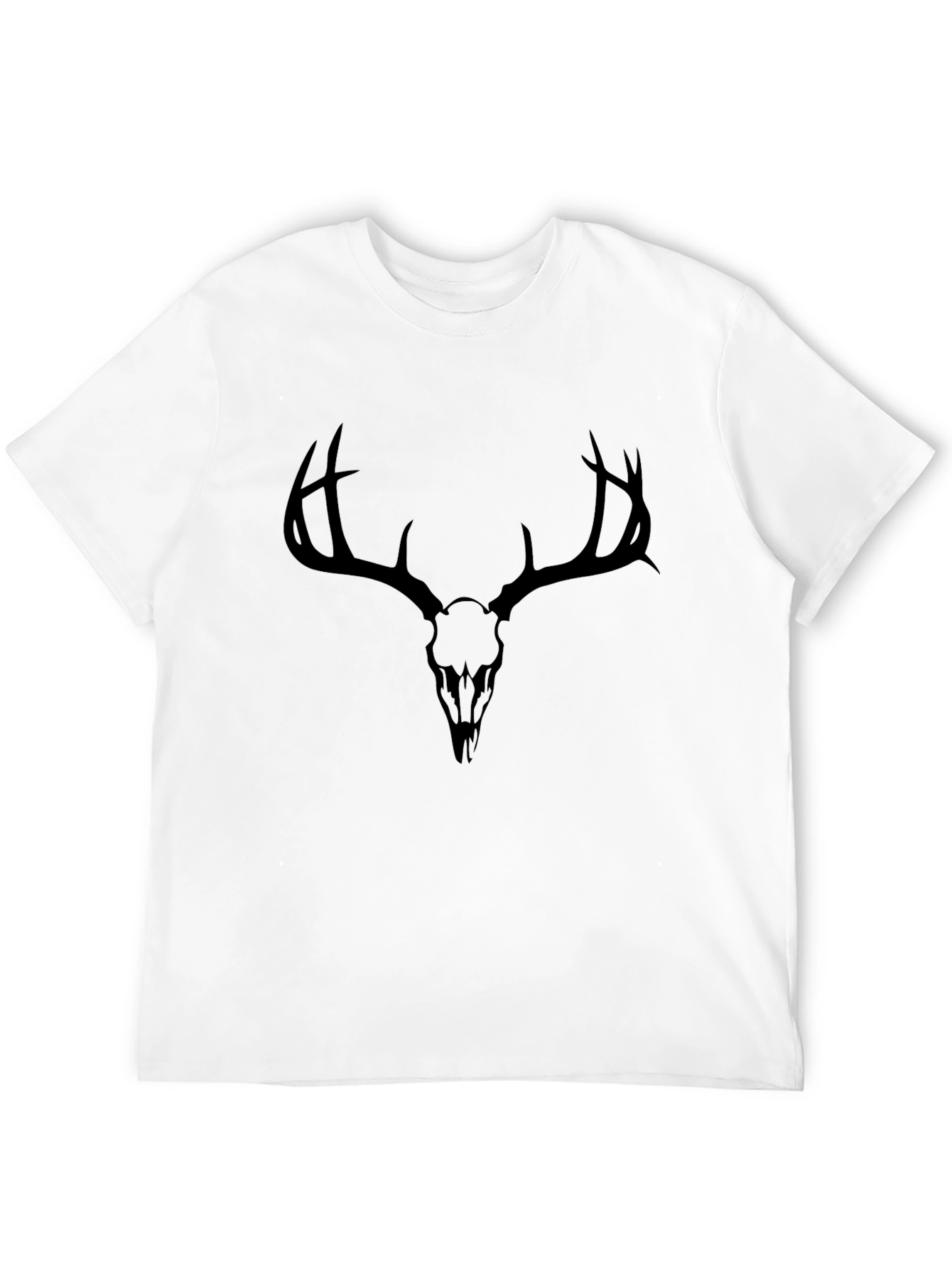 Deer Skull Graphic T-Shirt - Black Cotton Tee