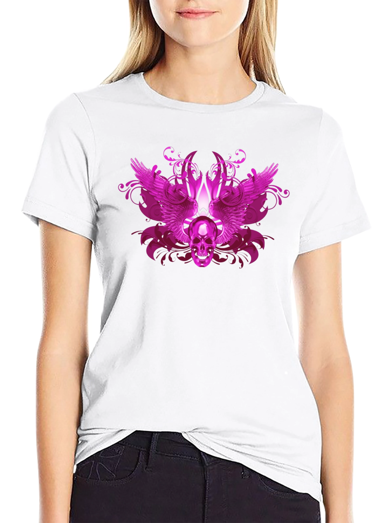 Skull Wings Graphic T-Shirt - Gothic Style