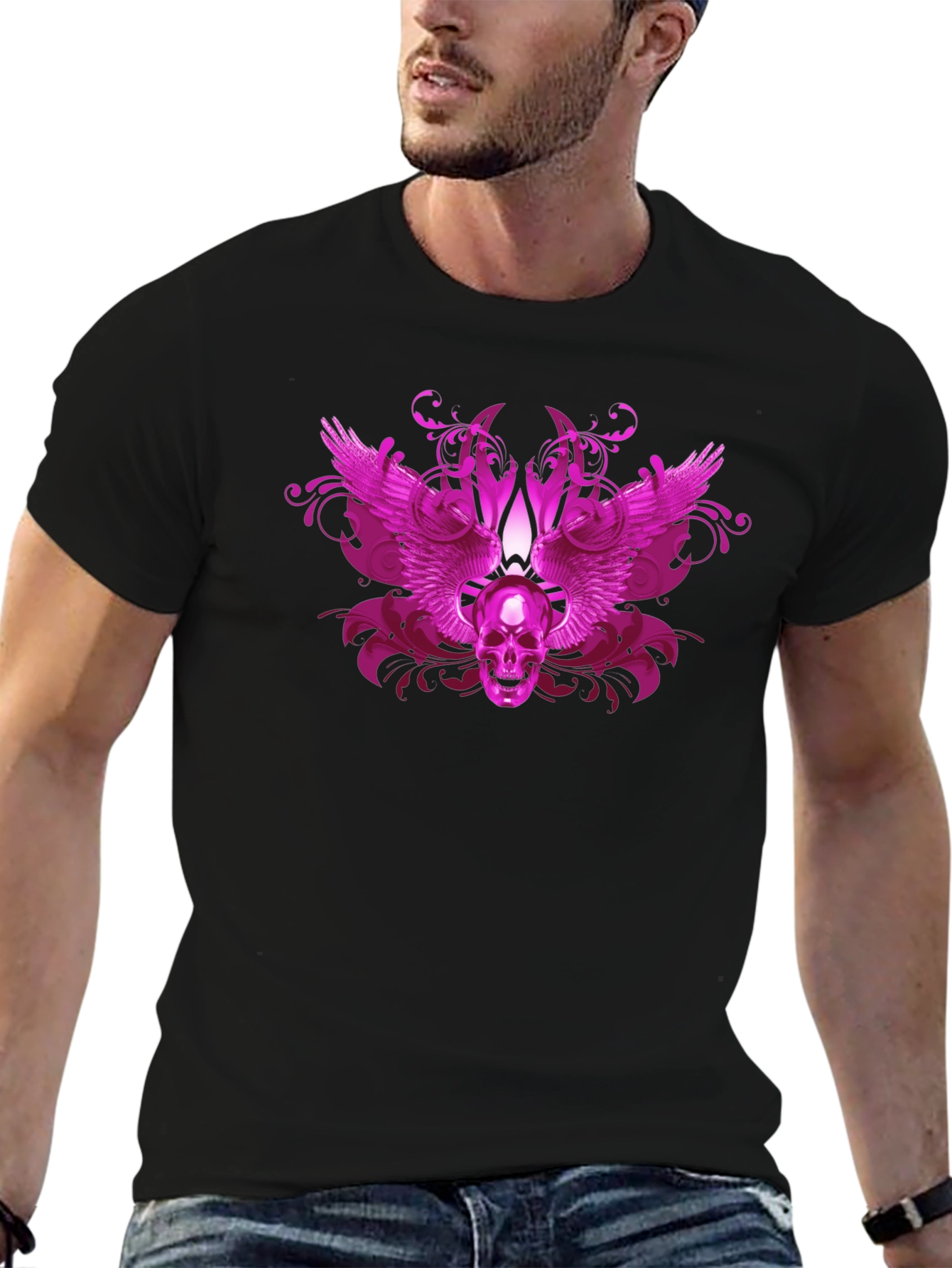 Skull Wings Graphic T-Shirt - Gothic Style