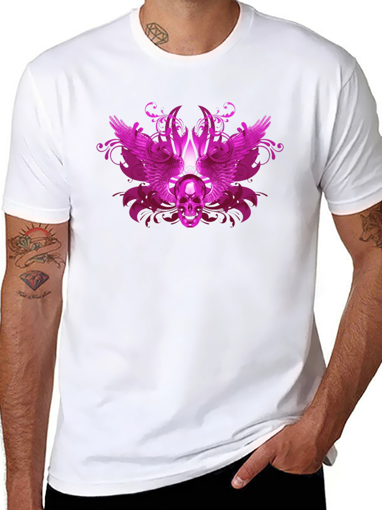 Skull Wings Graphic T-Shirt - Gothic Style