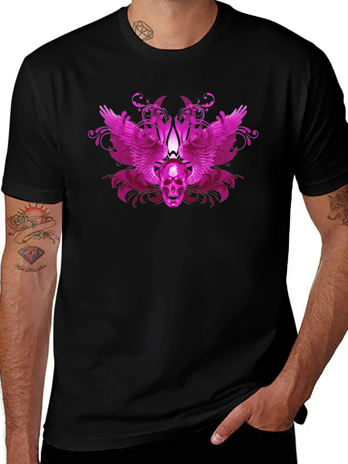 Skull Wings Graphic T-Shirt - Gothic Style
