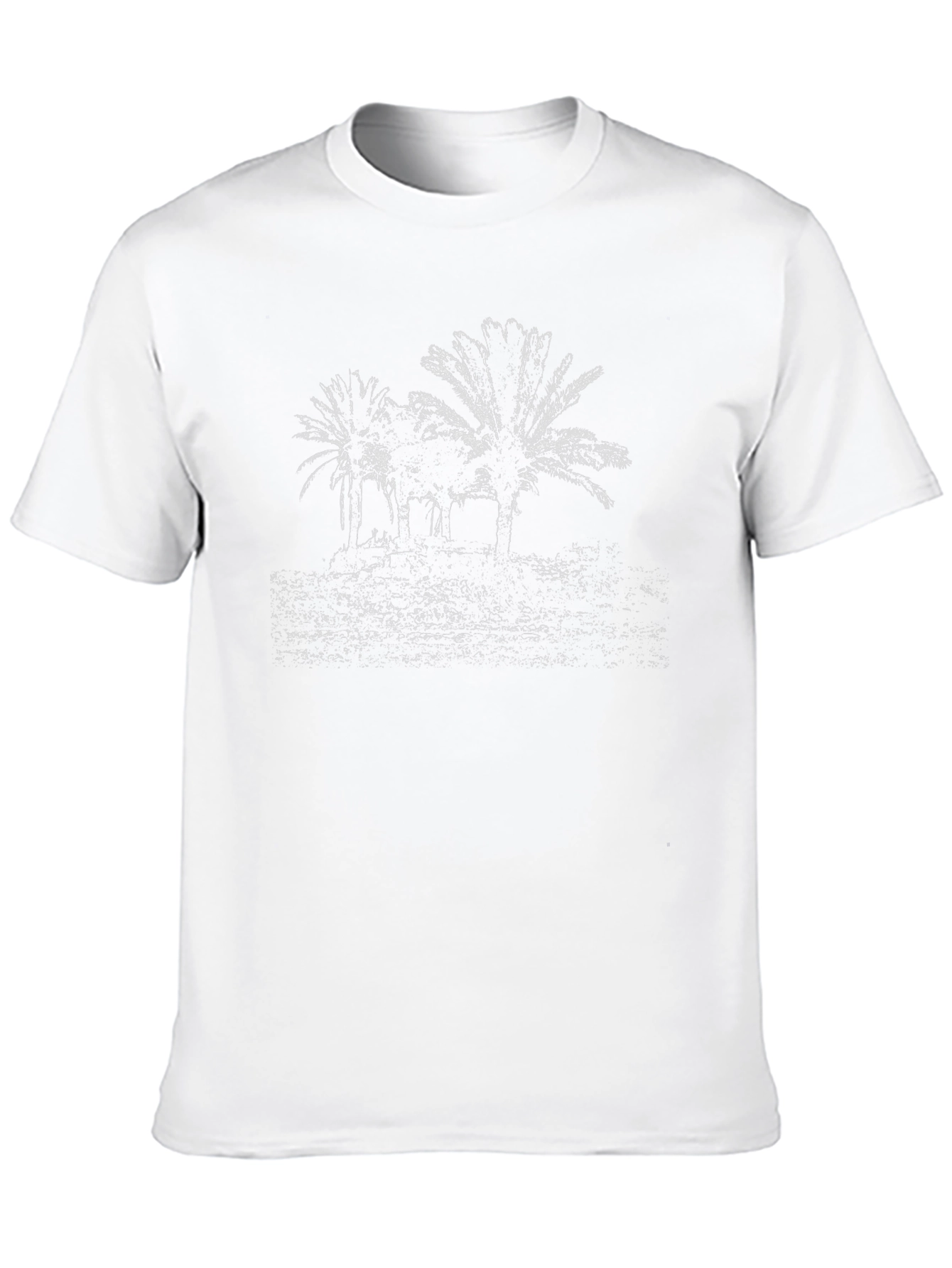 Palm Tree Graphic Black Tee Shirt