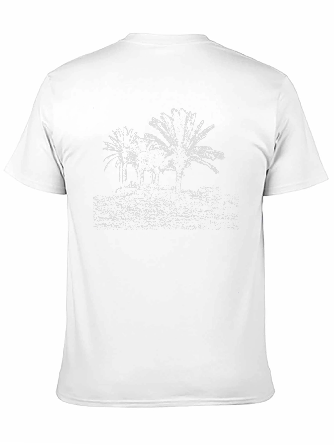 Palm Tree Graphic Black Tee Shirt