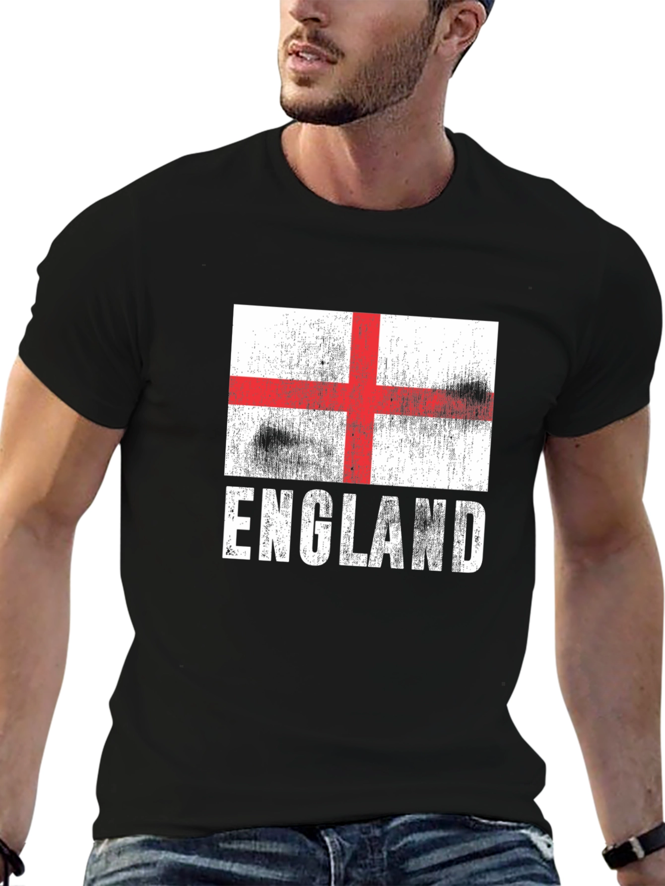 England Flag Graphic Tee - Stylish Mens T-Shirt
