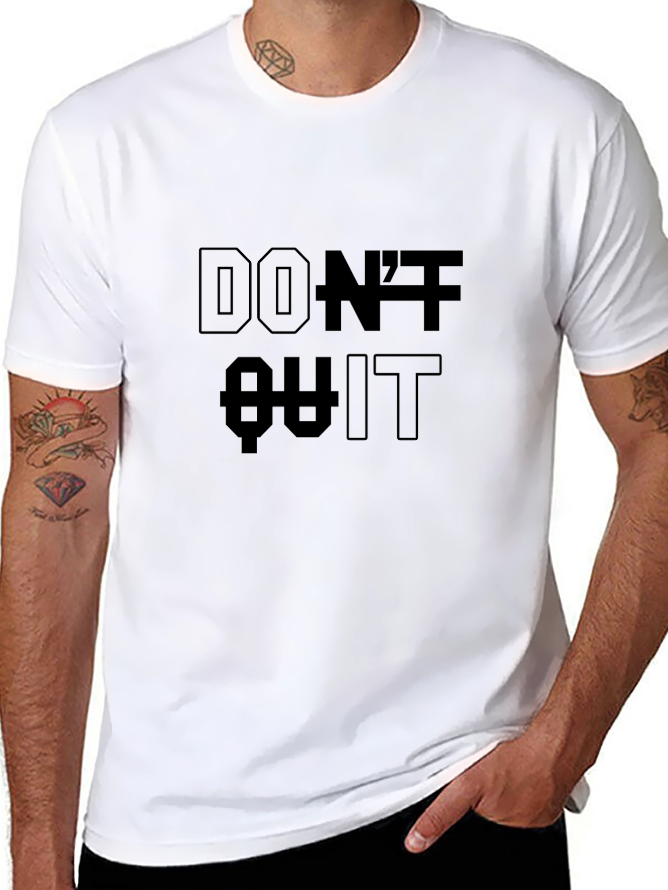 Dont Quit Motivational Black T-Shirt