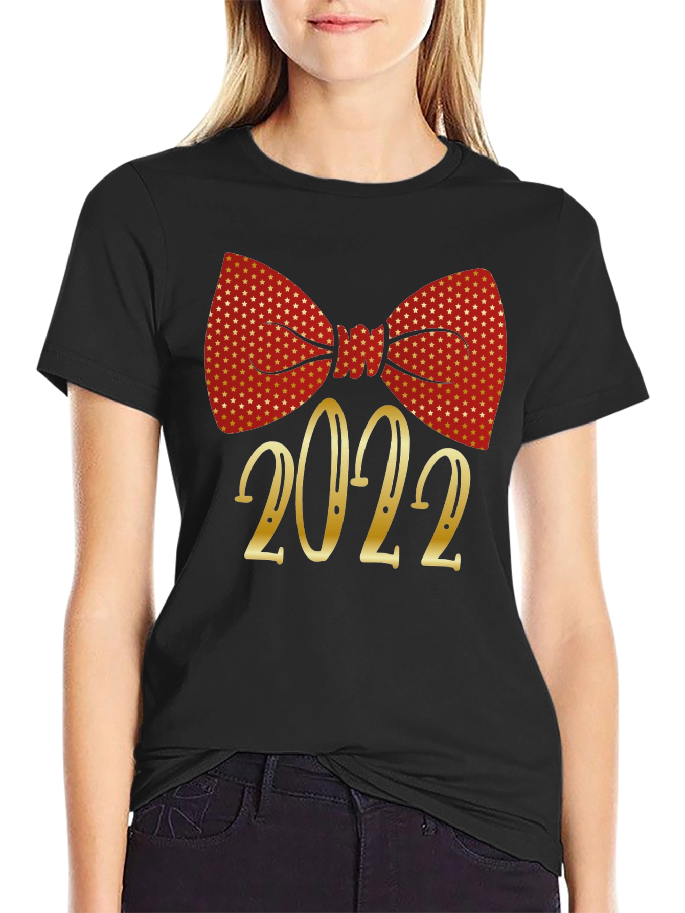 Festive 2022 Bow Tie Graphic T-Shirt