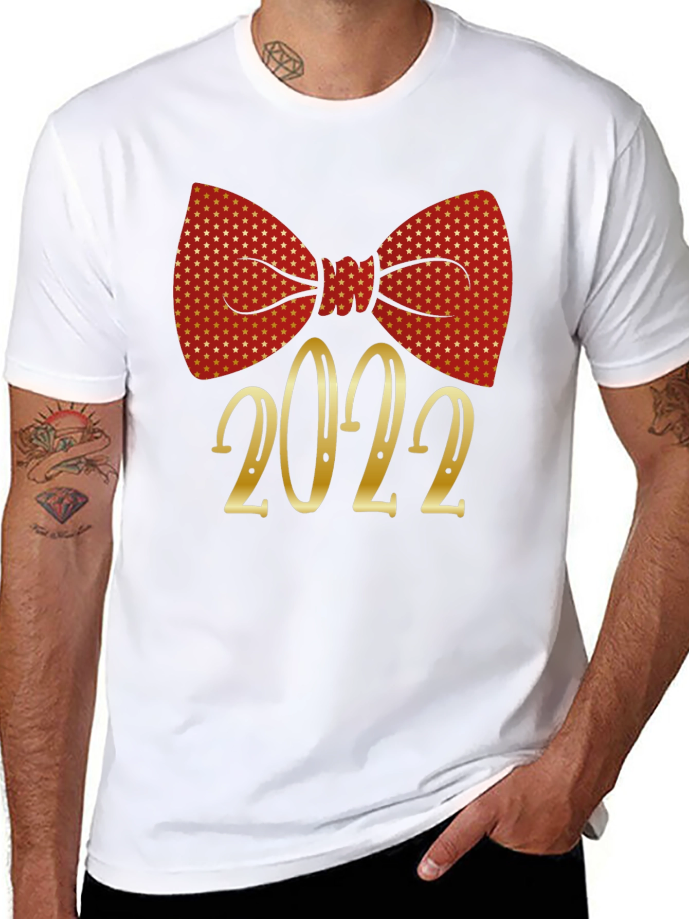 Festive 2022 Bow Tie Graphic T-Shirt