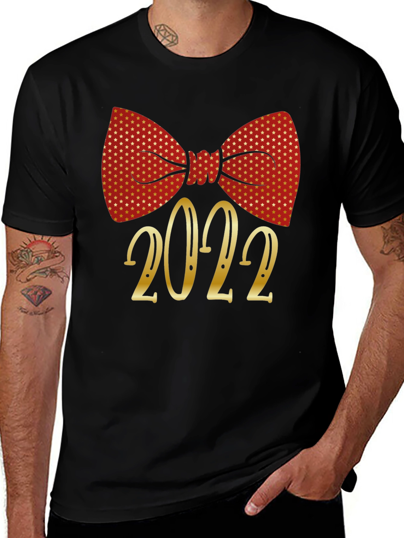 Festive 2022 Bow Tie Graphic T-Shirt