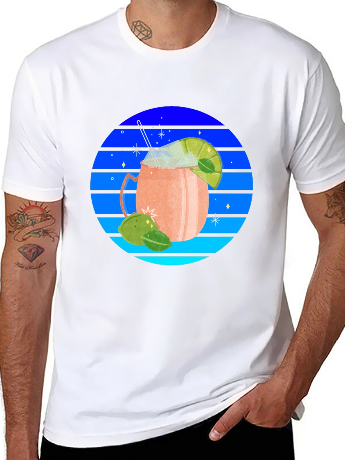 Retro Cocktail Graphic T-Shirt