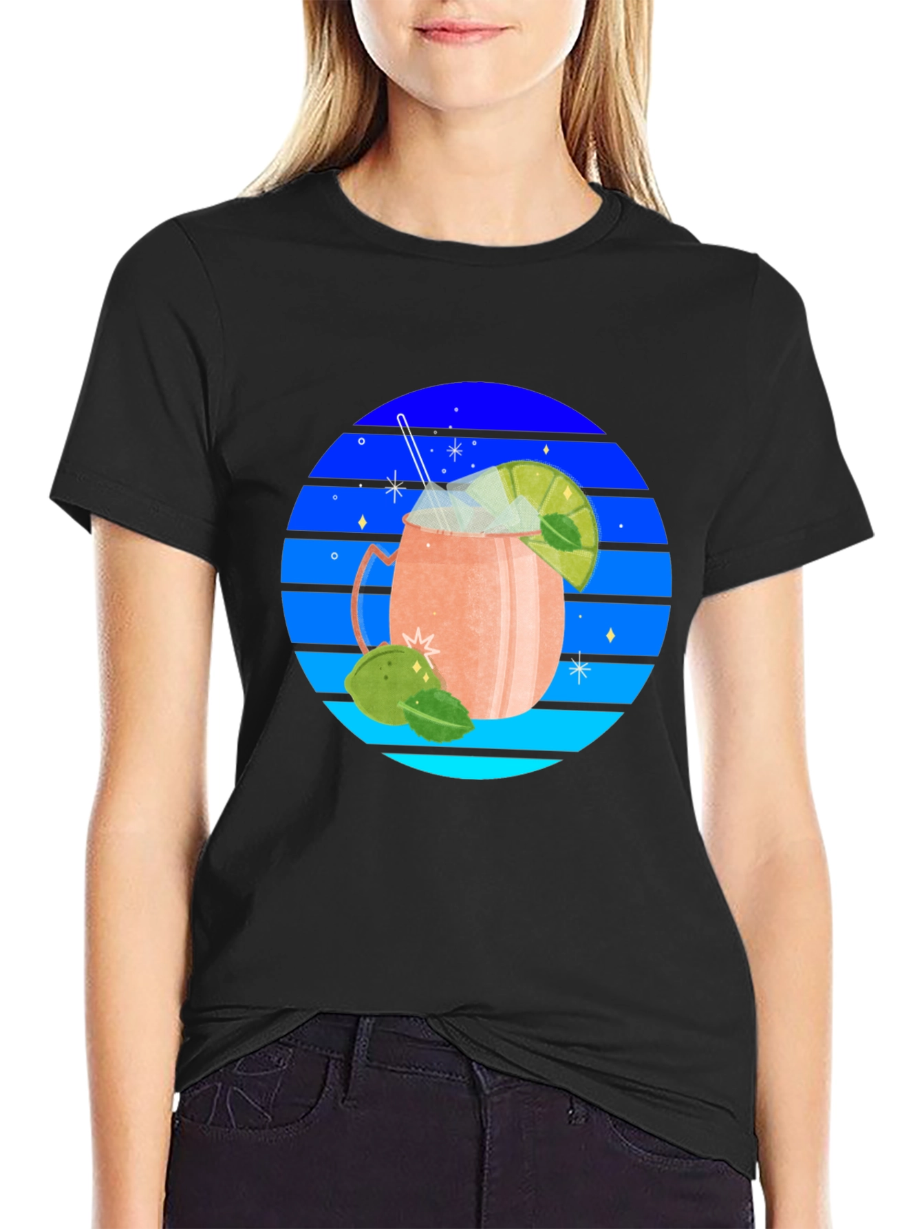 Retro Cocktail Graphic T-Shirt