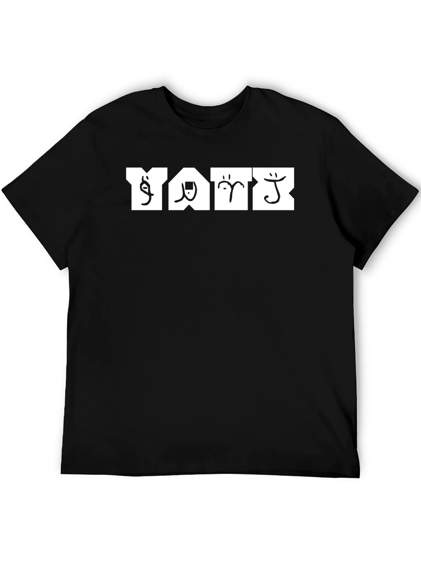 Unique Glyph Graphic Print Black T-Shirt